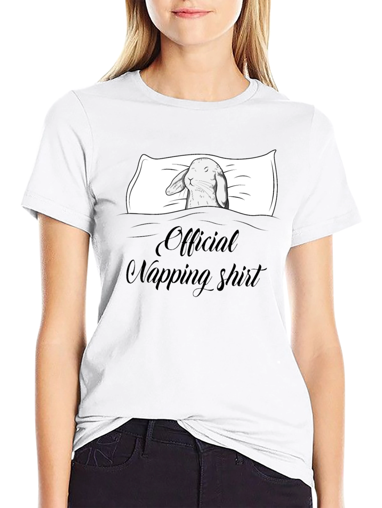 Official Napping Shirt - Rabbit In Bed Graphic Tee