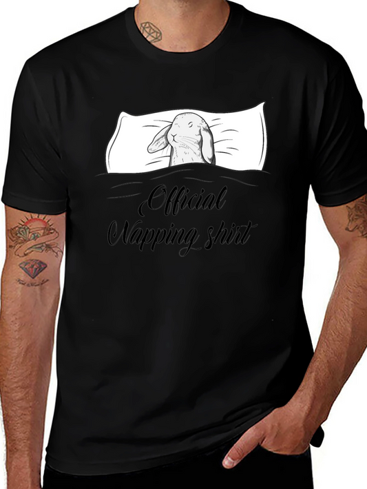 Official Napping Shirt - Rabbit In Bed Graphic Tee