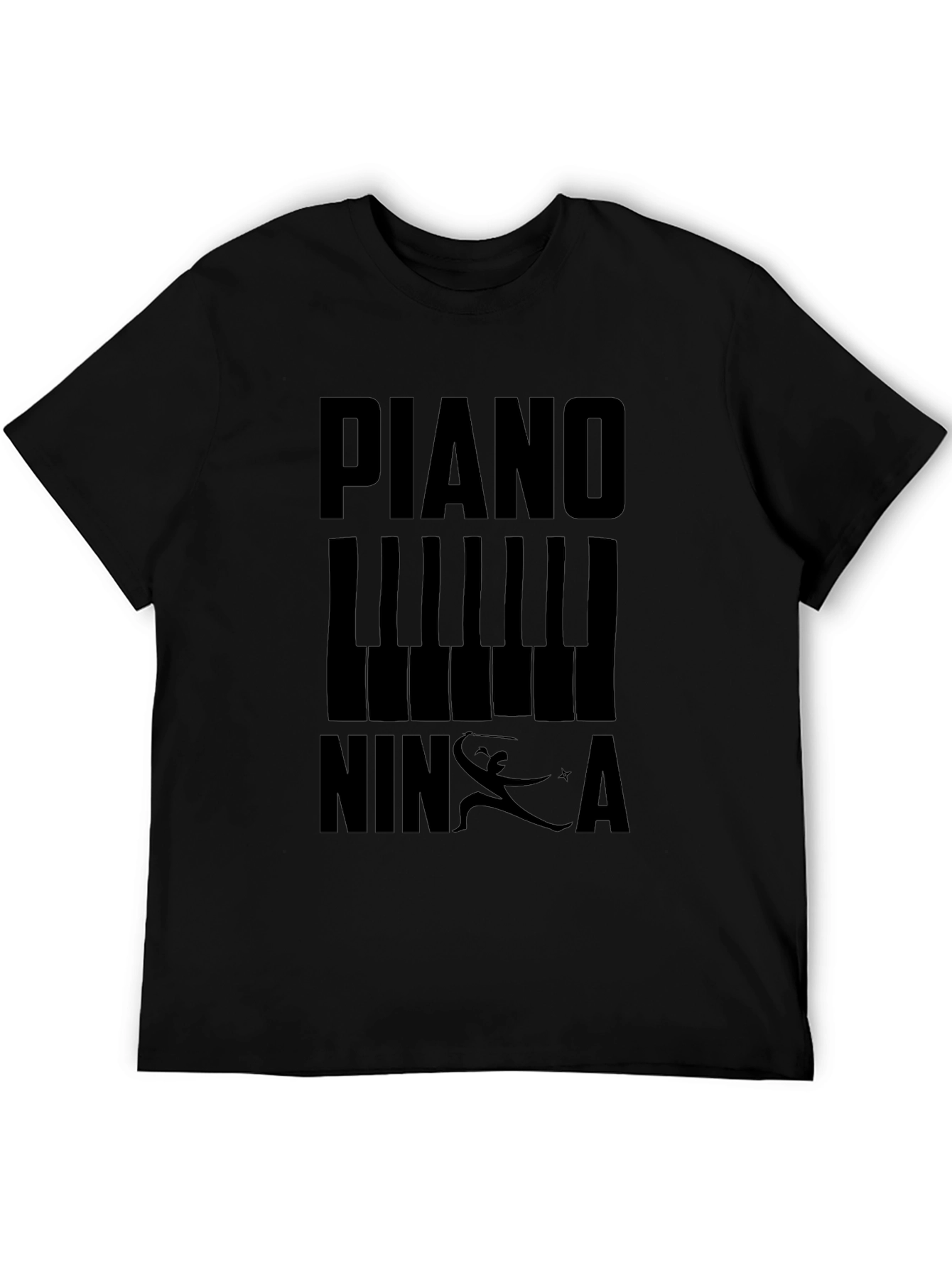 Piano Ninja Black T-Shirt - Unique Music Lover Tee