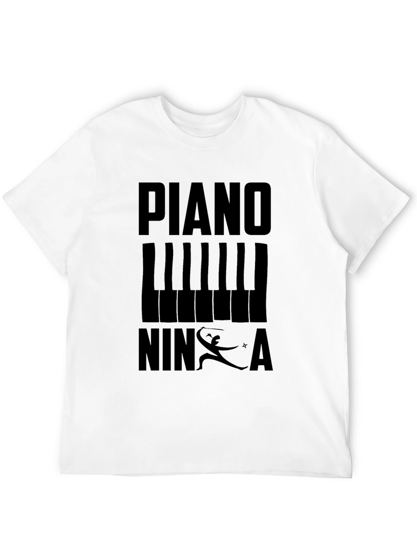 Piano Ninja Black T-Shirt - Unique Music Lover Tee