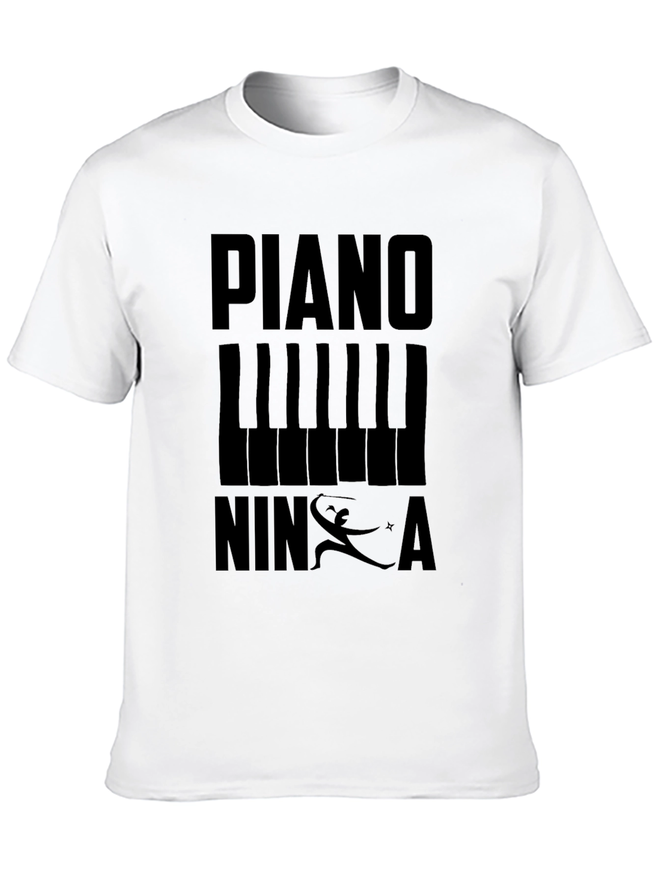 Piano Ninja Black T-Shirt - Unique Music Lover Tee