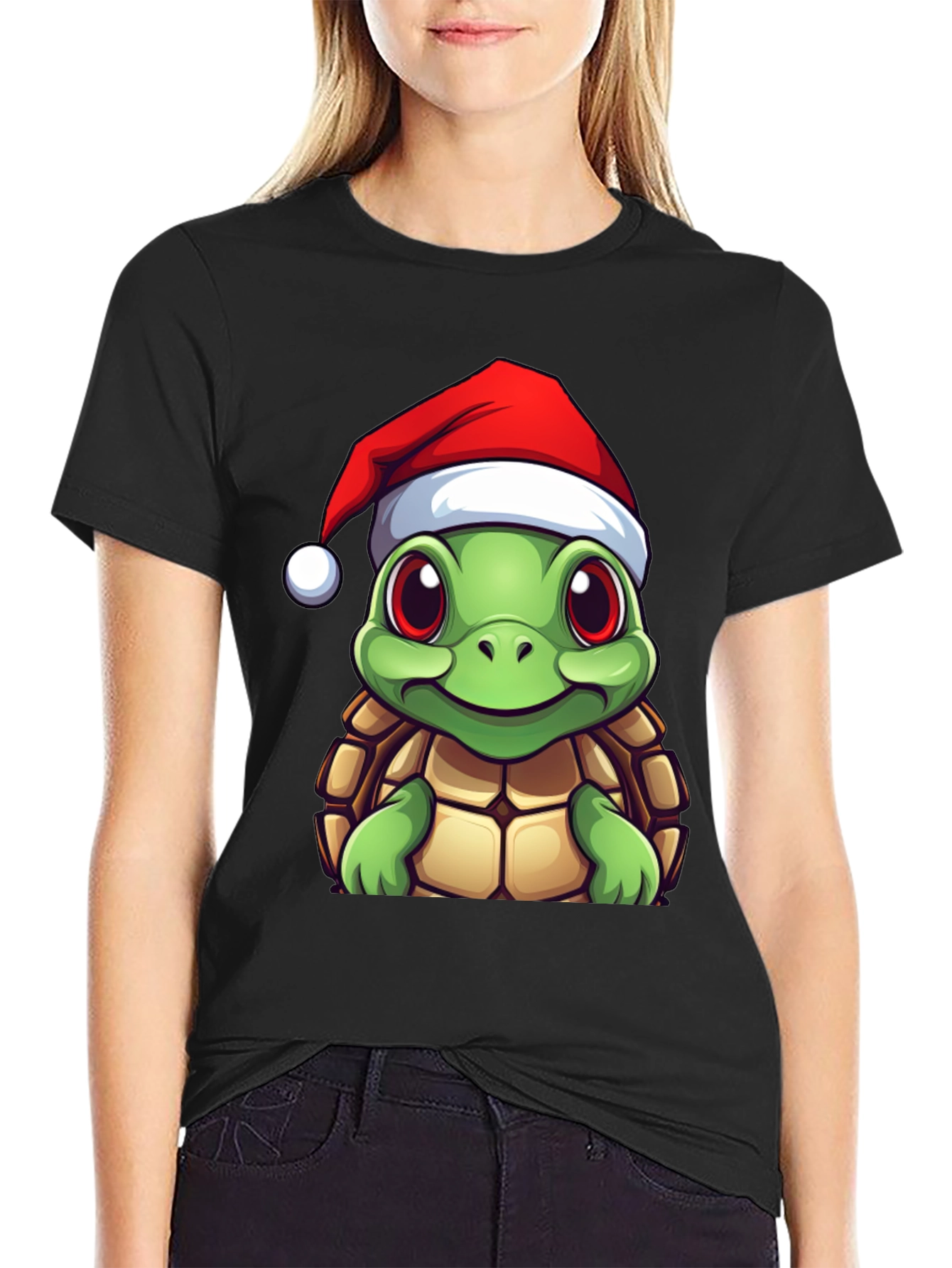 Festive Turtle Graphic Tee - Holiday Edition