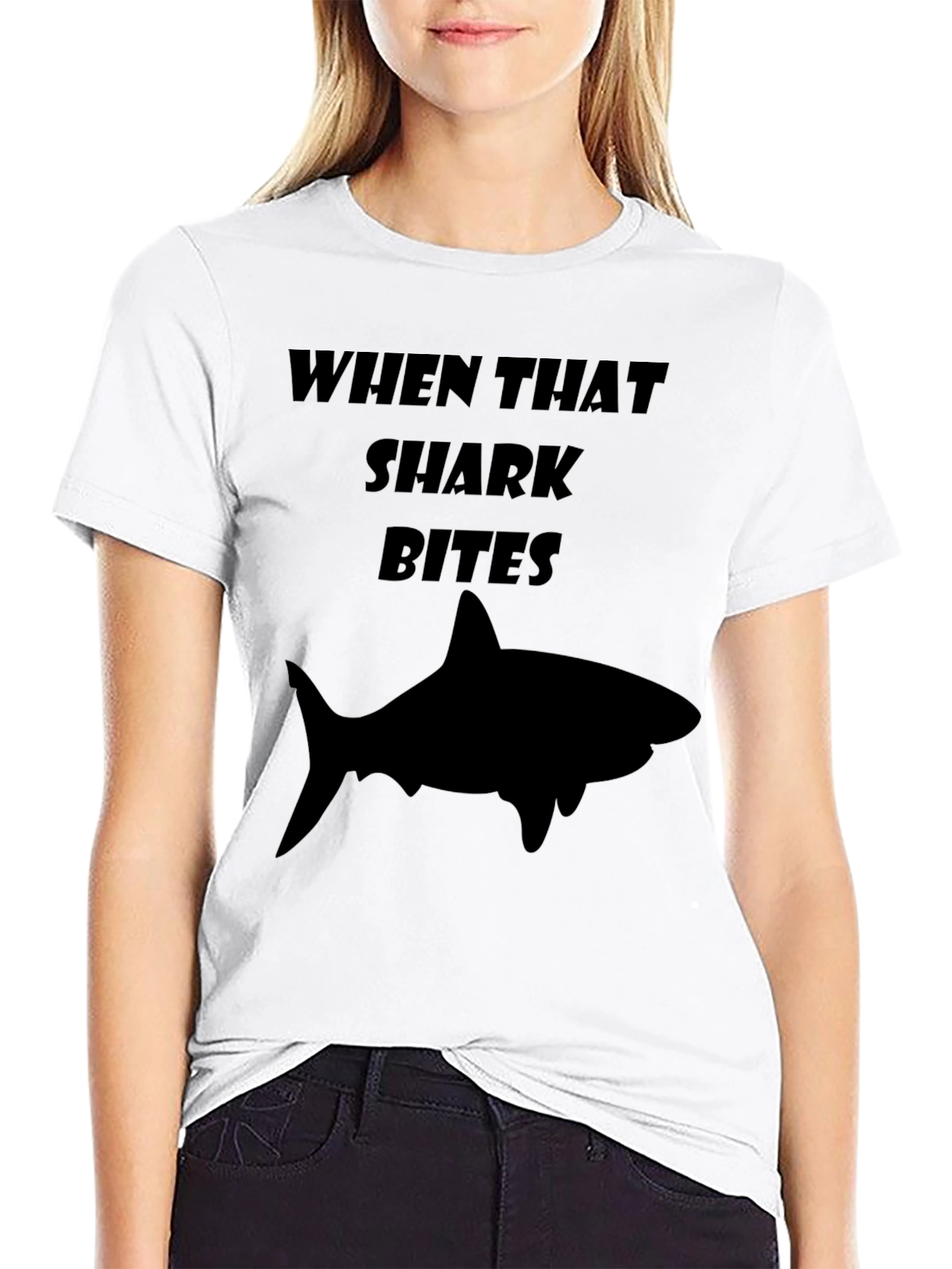 Shark Bites T-Shirt - Black Graphic Tee