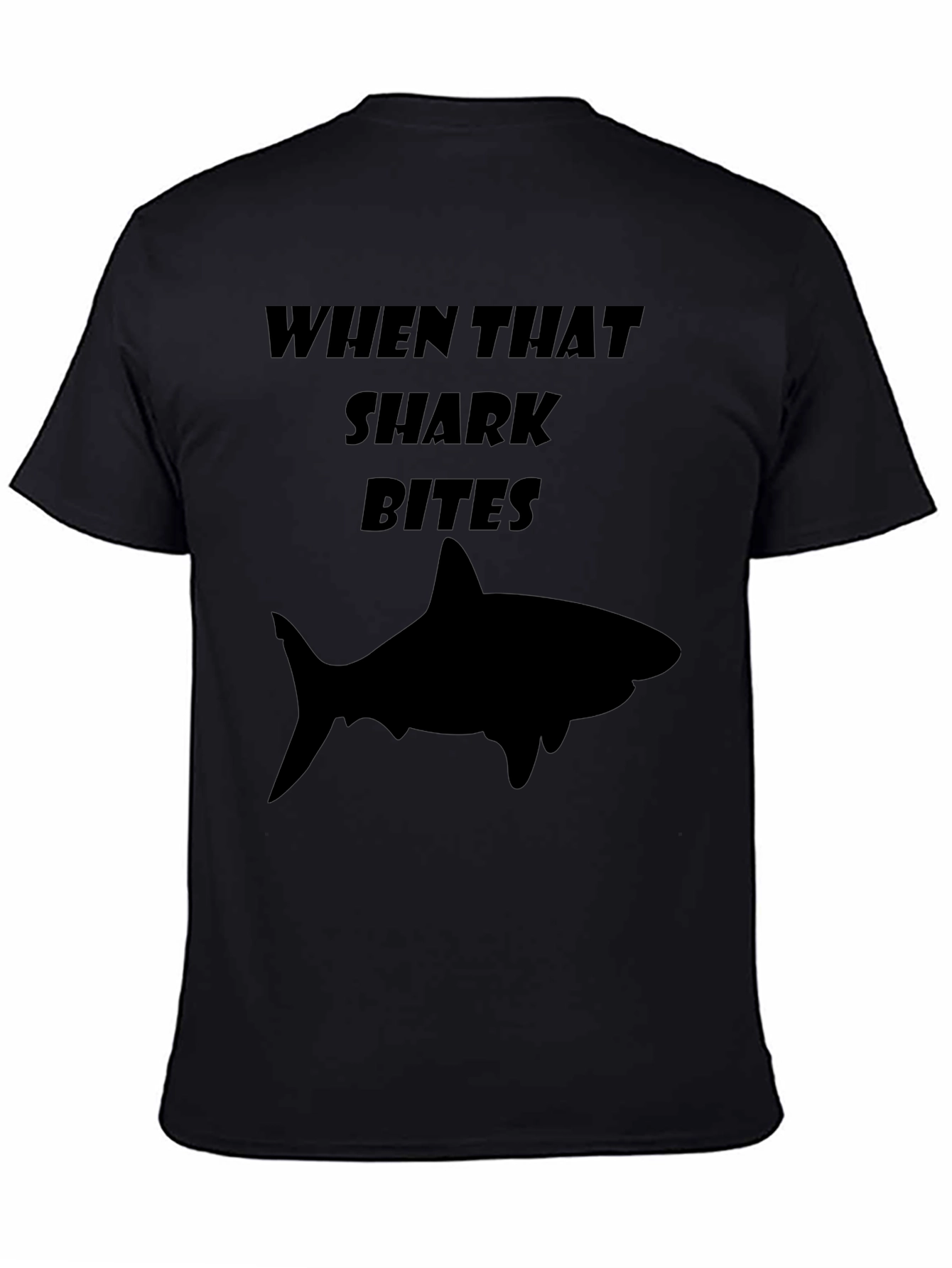 Shark Bites T-Shirt - Black Graphic Tee