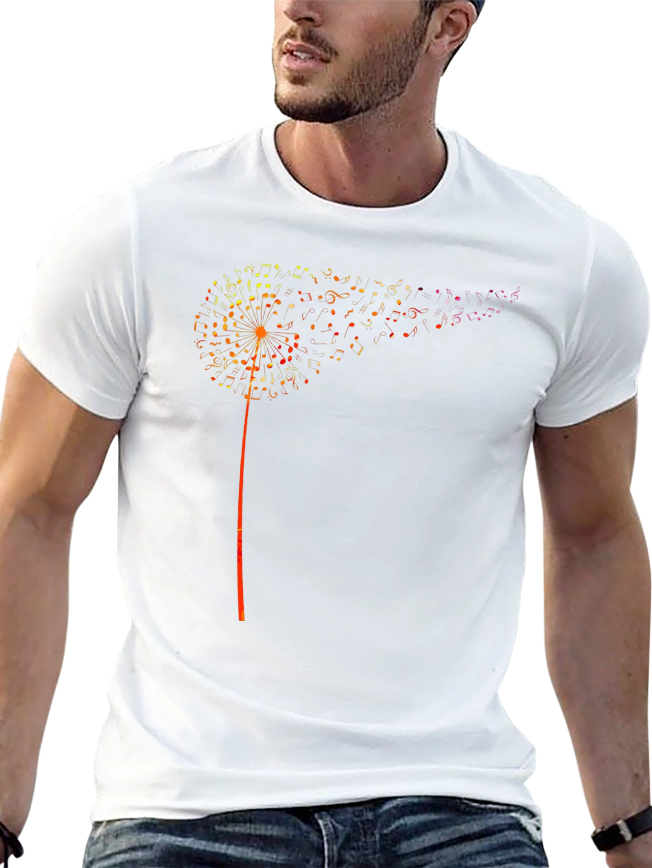 Musical Dandelion Graphic T-Shirt - Black