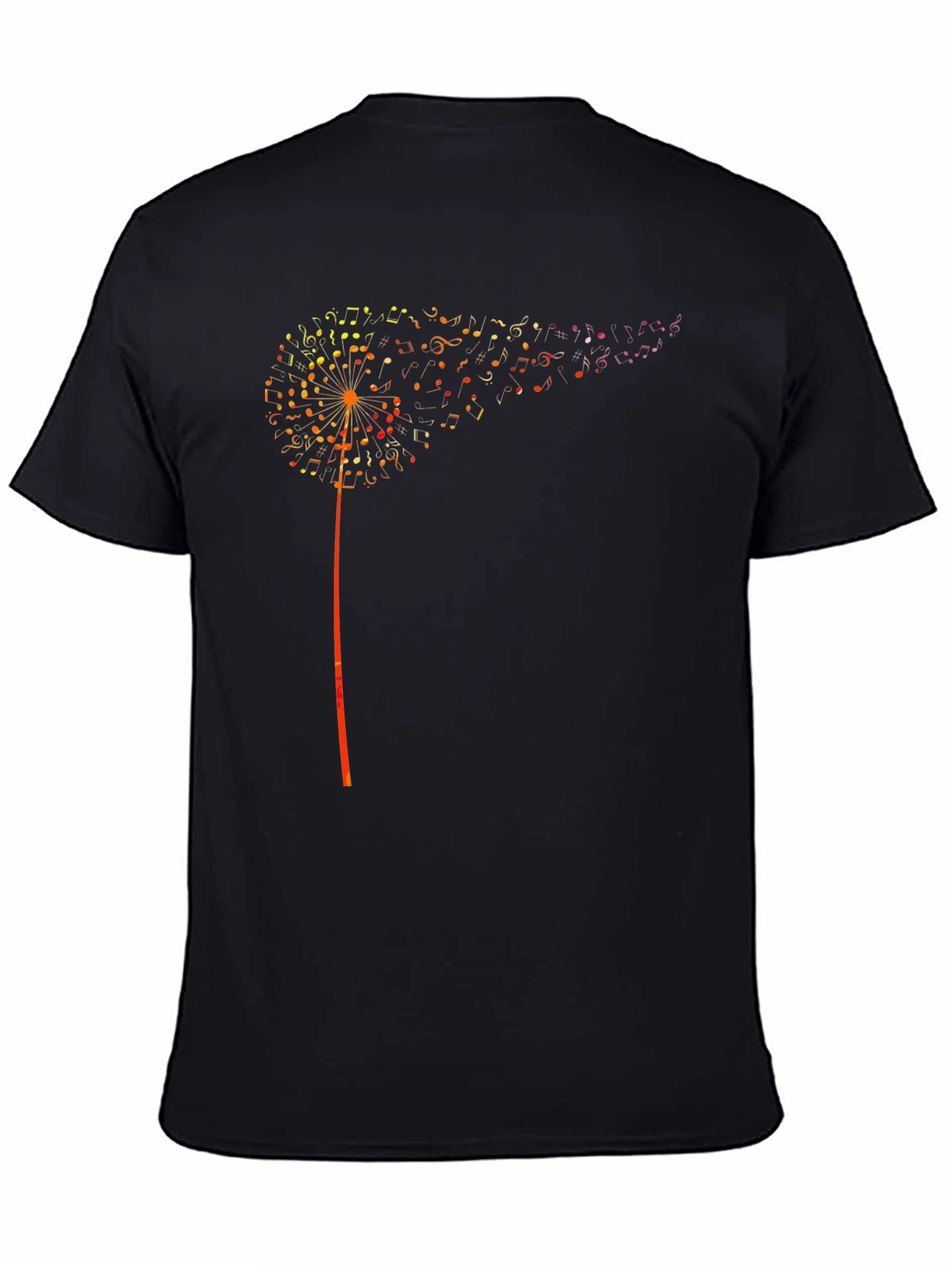 Musical Dandelion Graphic T-Shirt - Black