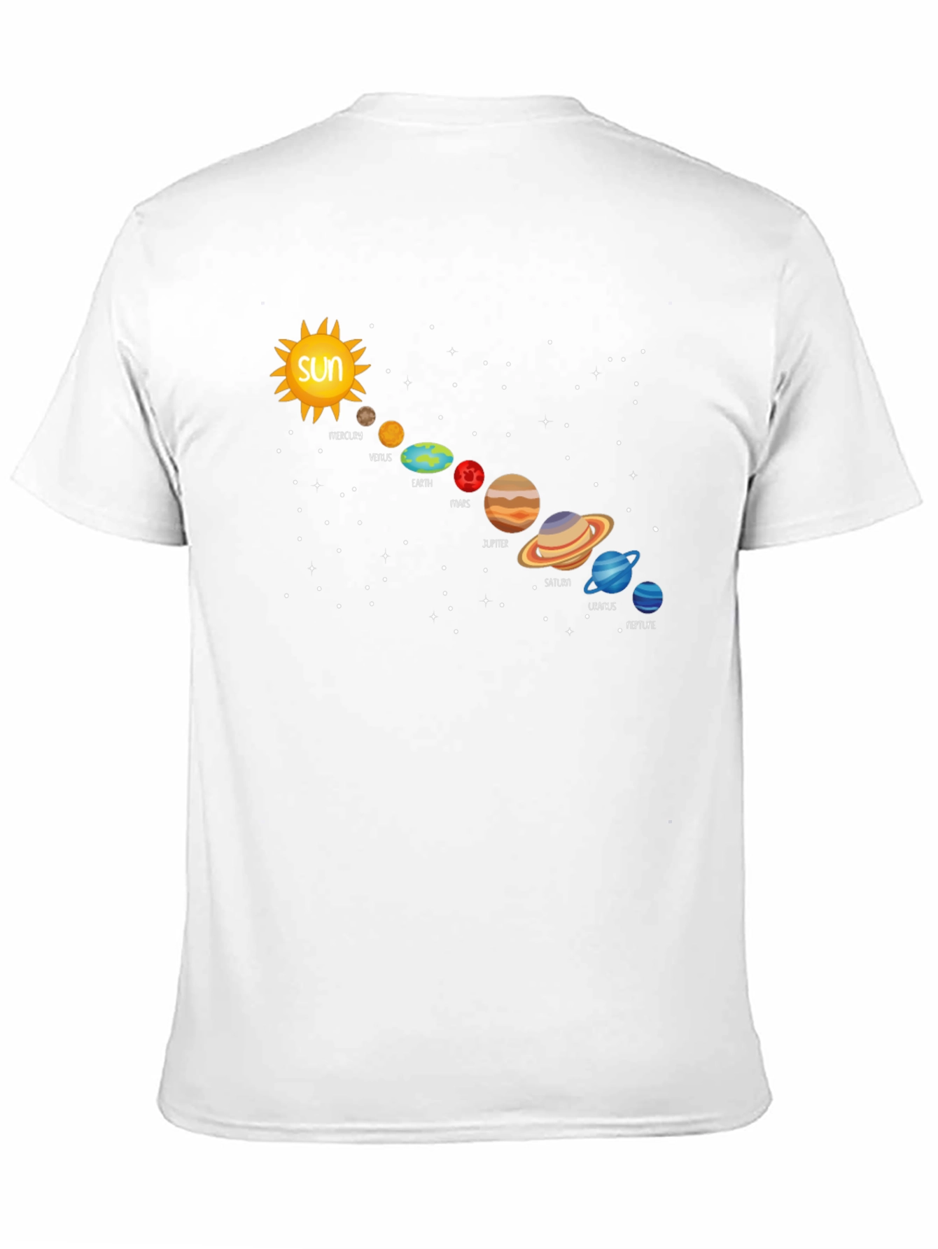 Solar System Planets Graphic T-Shirt - Black