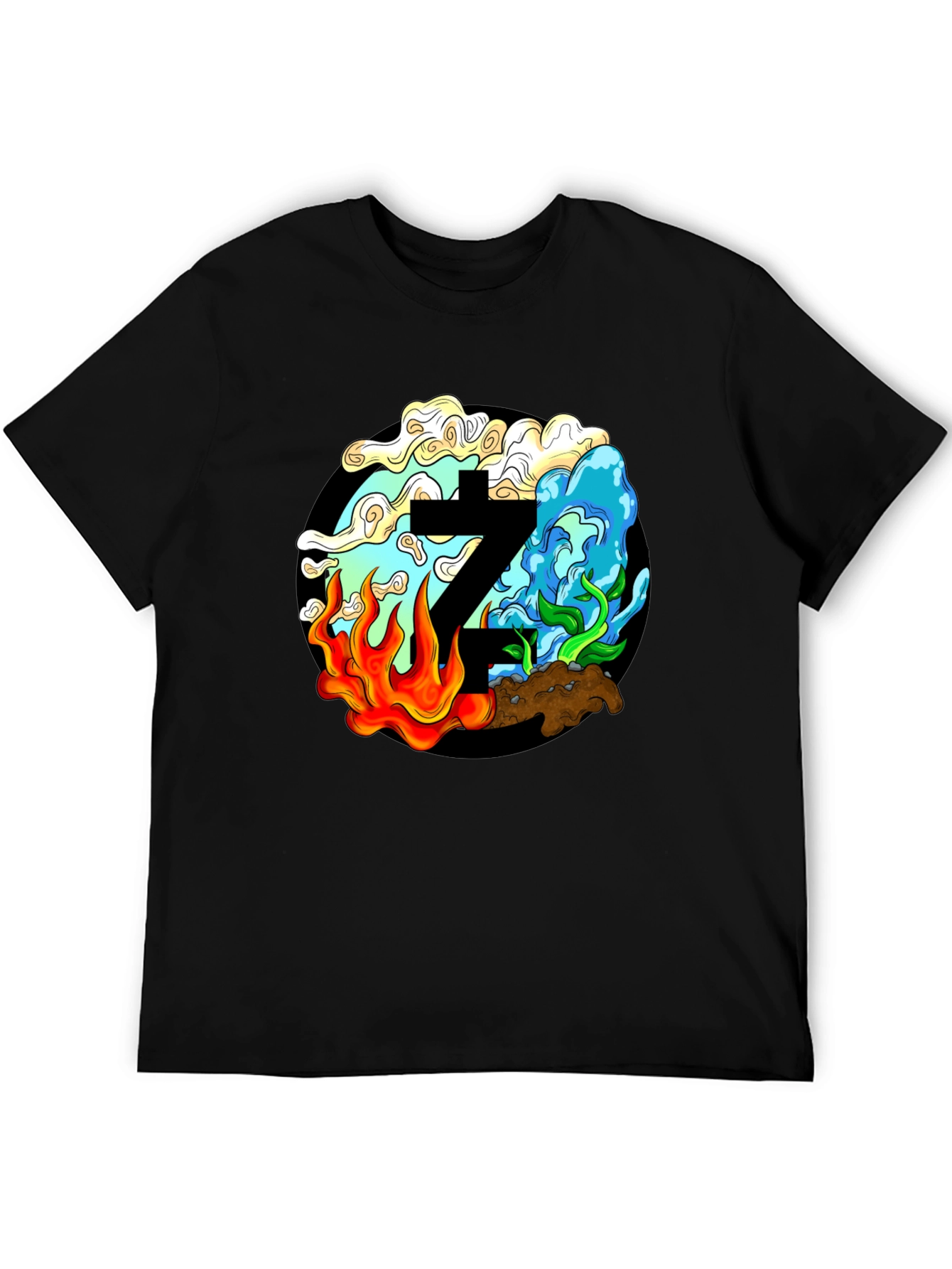 Four Elements Graphic Black Tee
