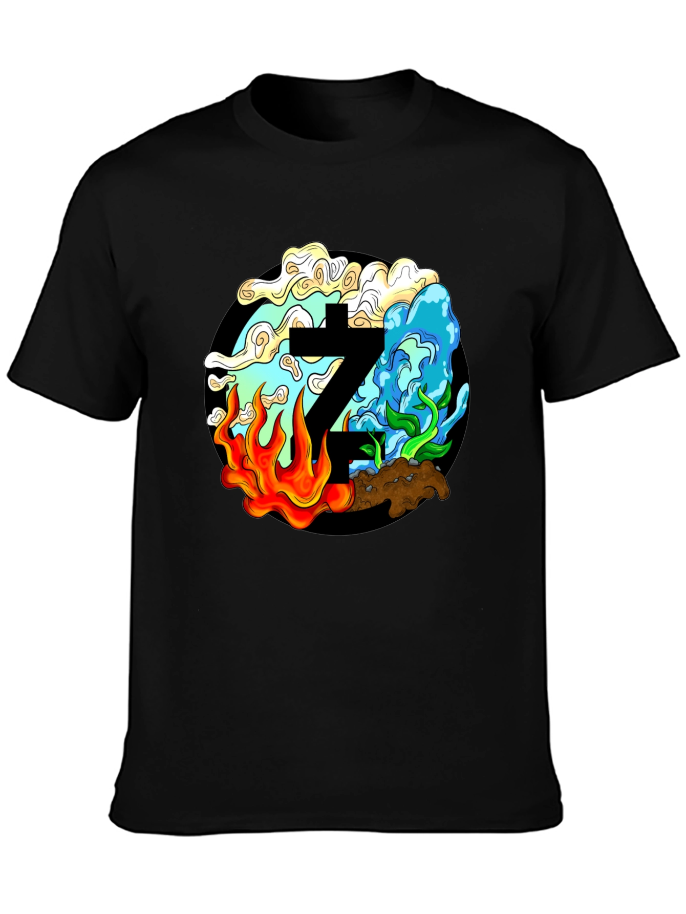 Four Elements Graphic Black Tee