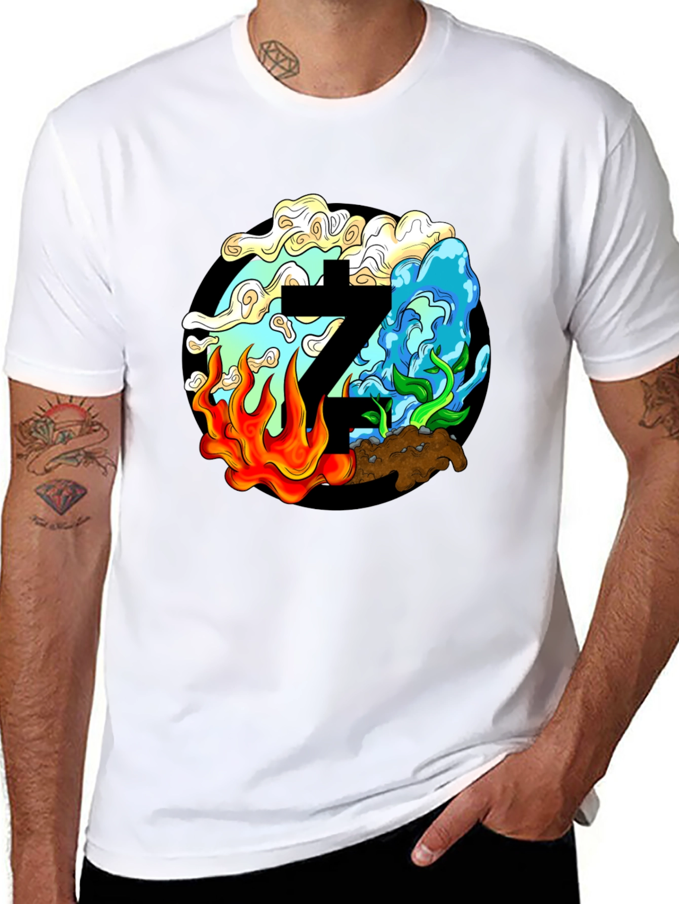 Four Elements Graphic Black Tee