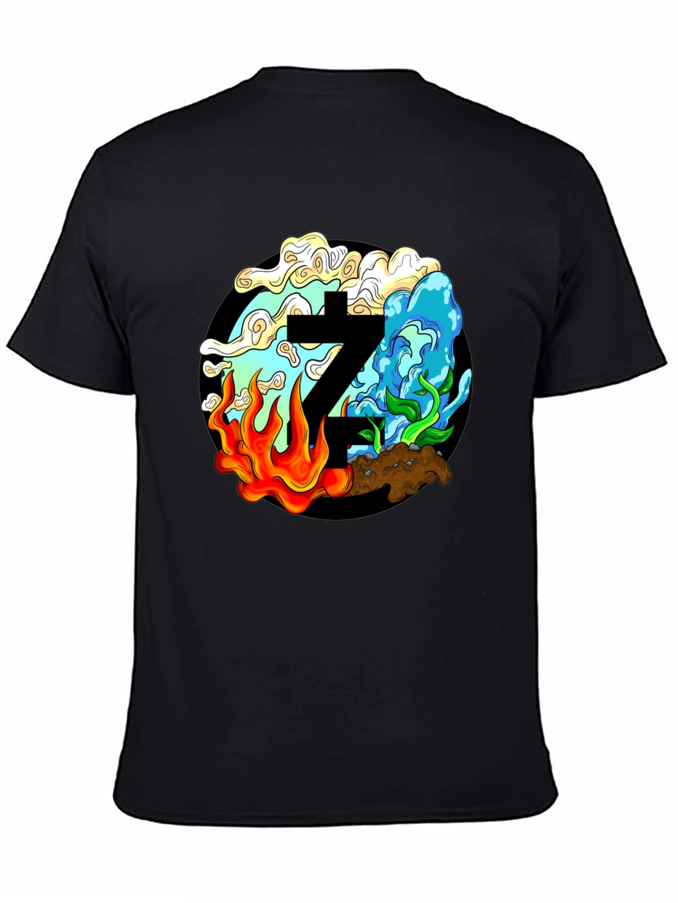 Four Elements Graphic Black Tee