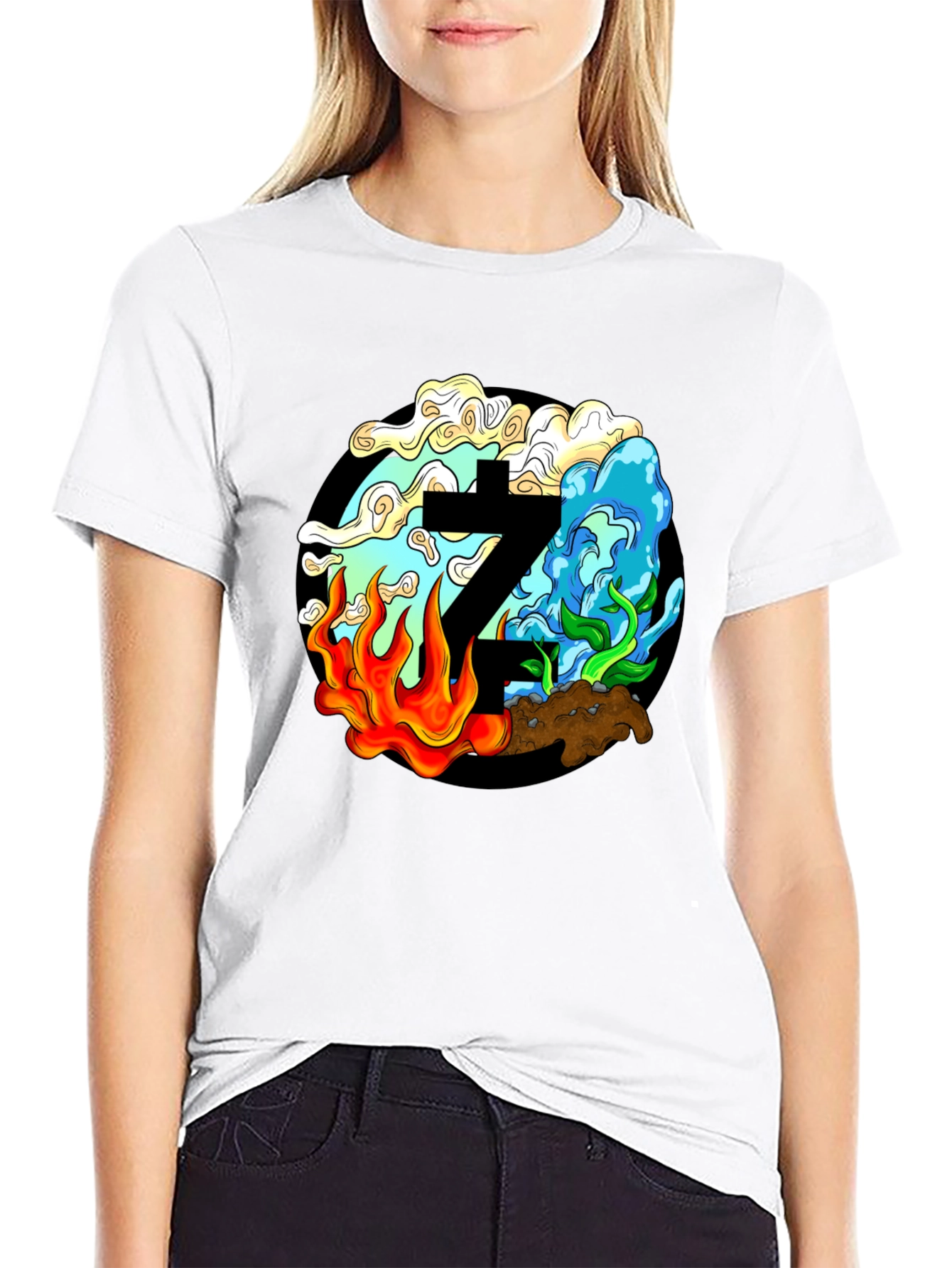 Four Elements Graphic Black Tee