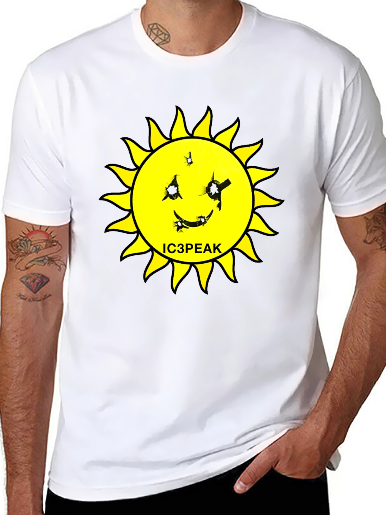 IC3PEAK Sun Graphic Black T-Shirt