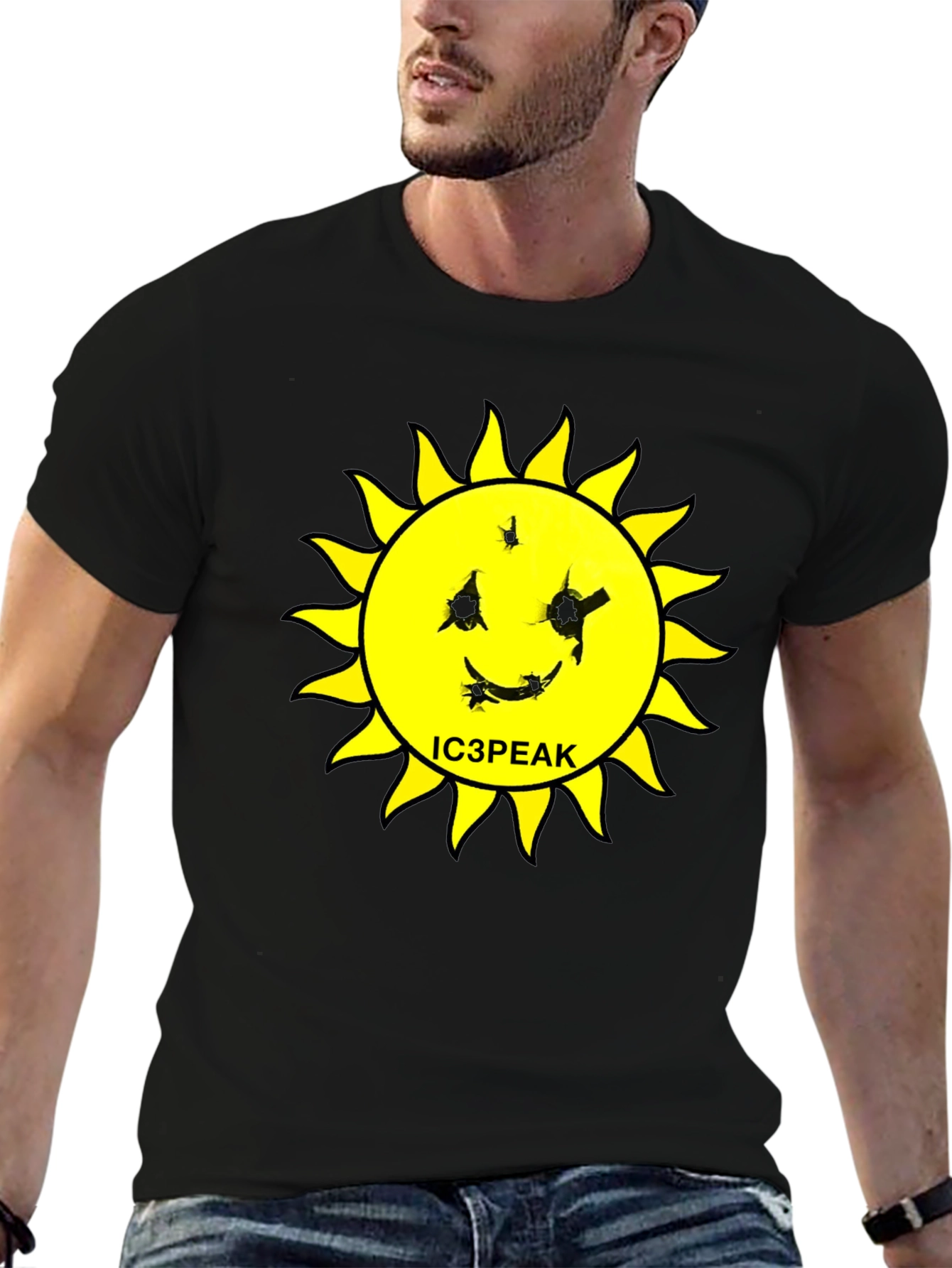IC3PEAK Sun Graphic Black T-Shirt