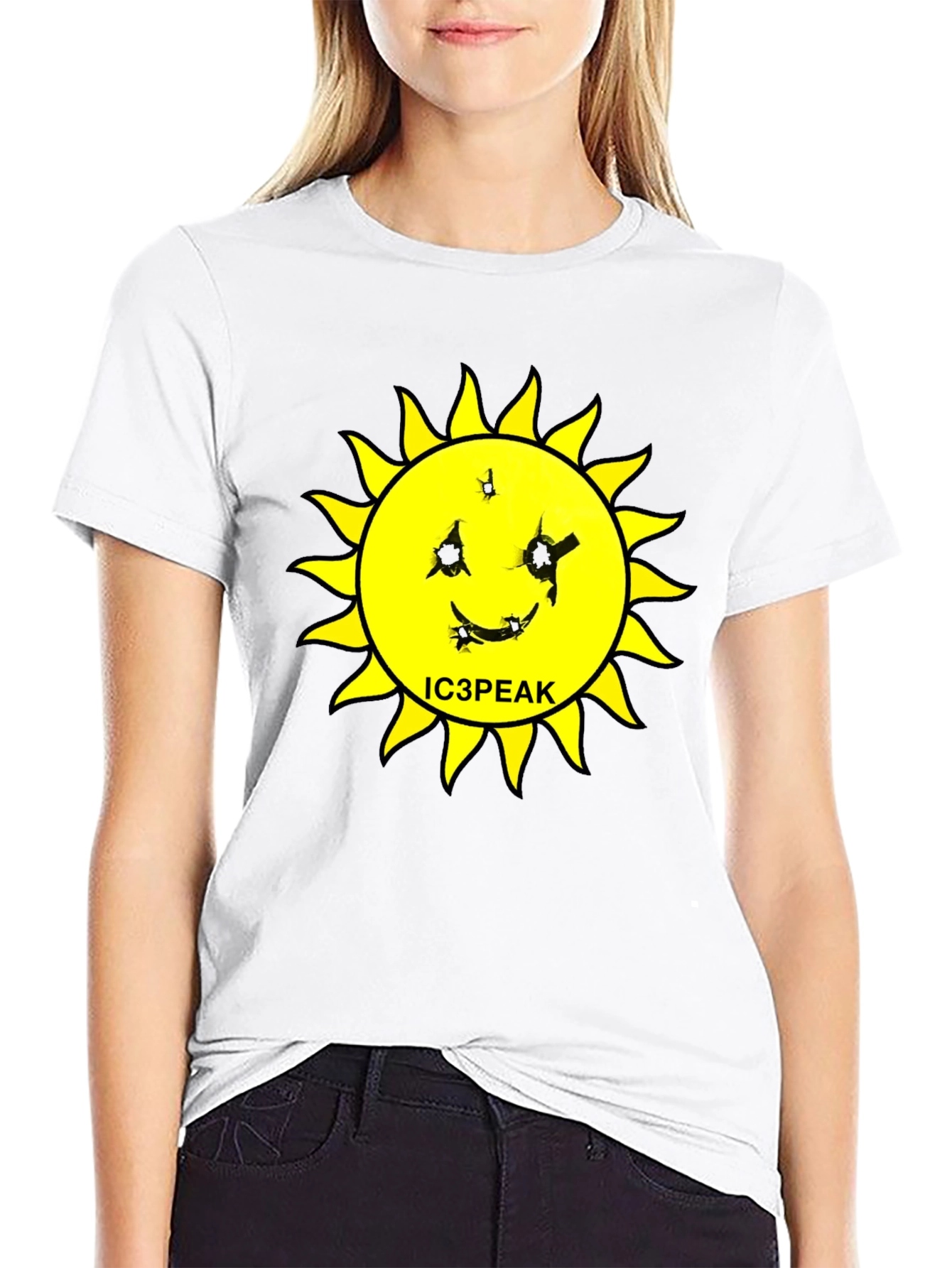 IC3PEAK Sun Graphic Black T-Shirt