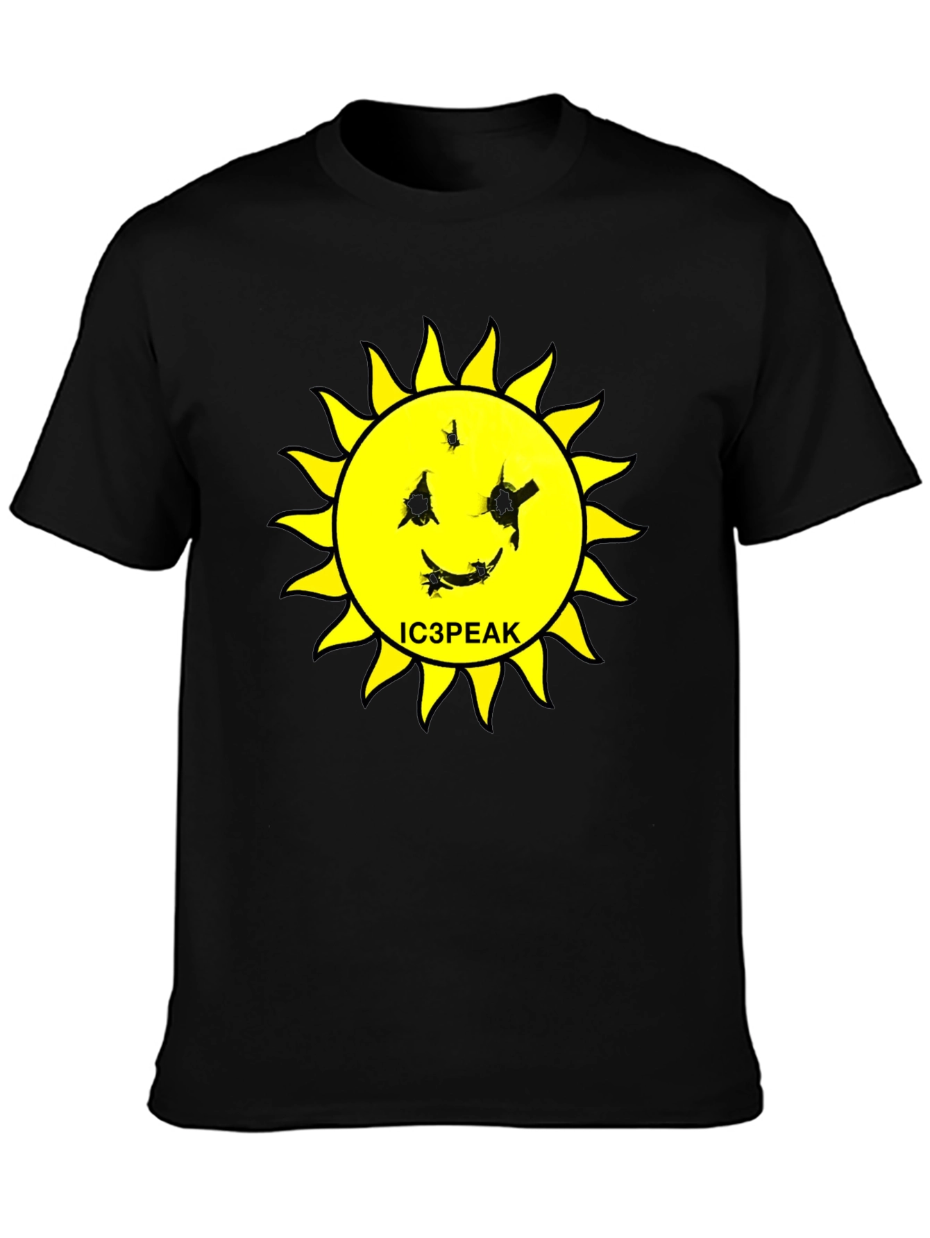 IC3PEAK Sun Graphic Black T-Shirt