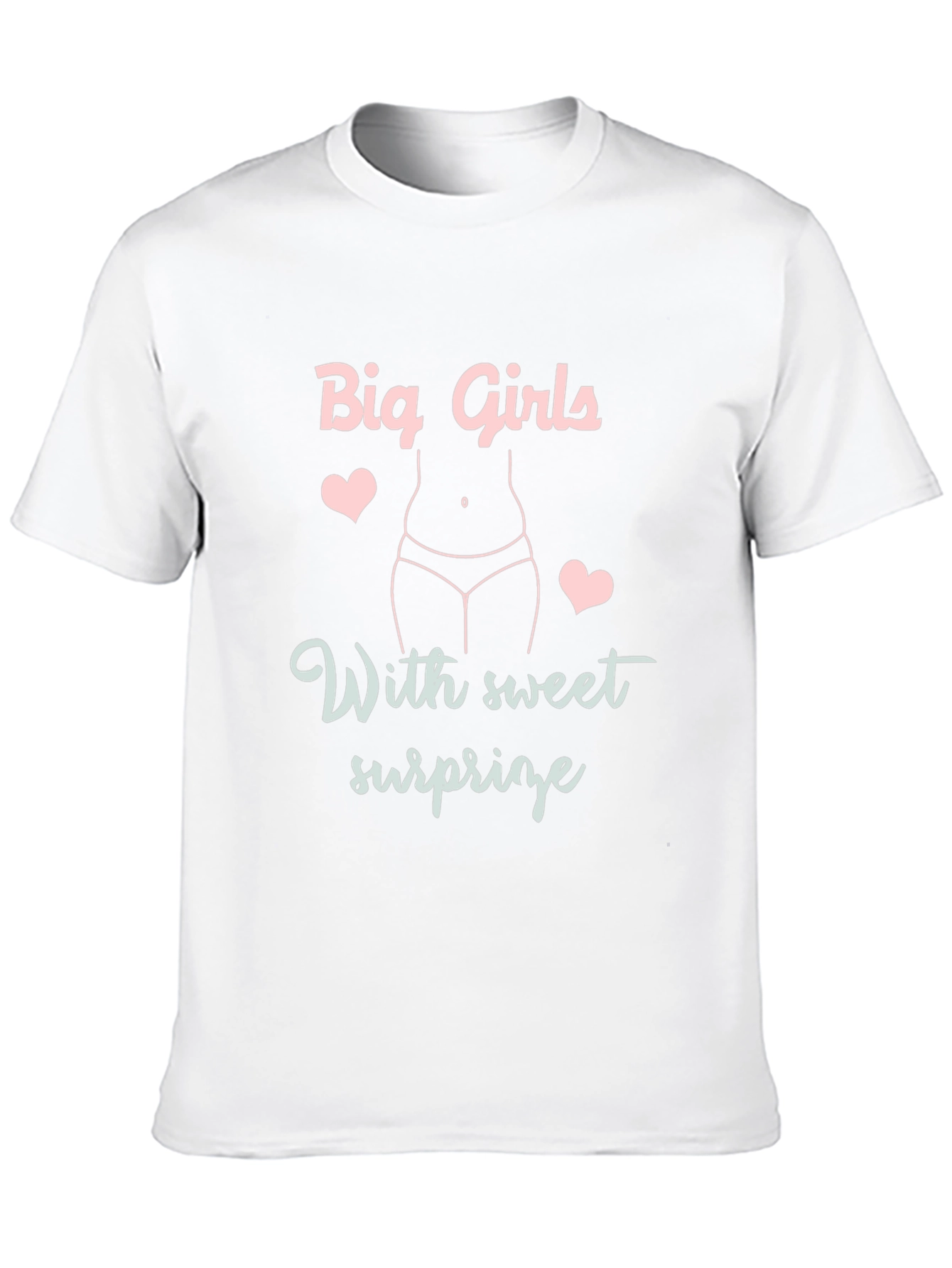 Big Girls With Sweet Surprise Black Graphic Tee Shirt