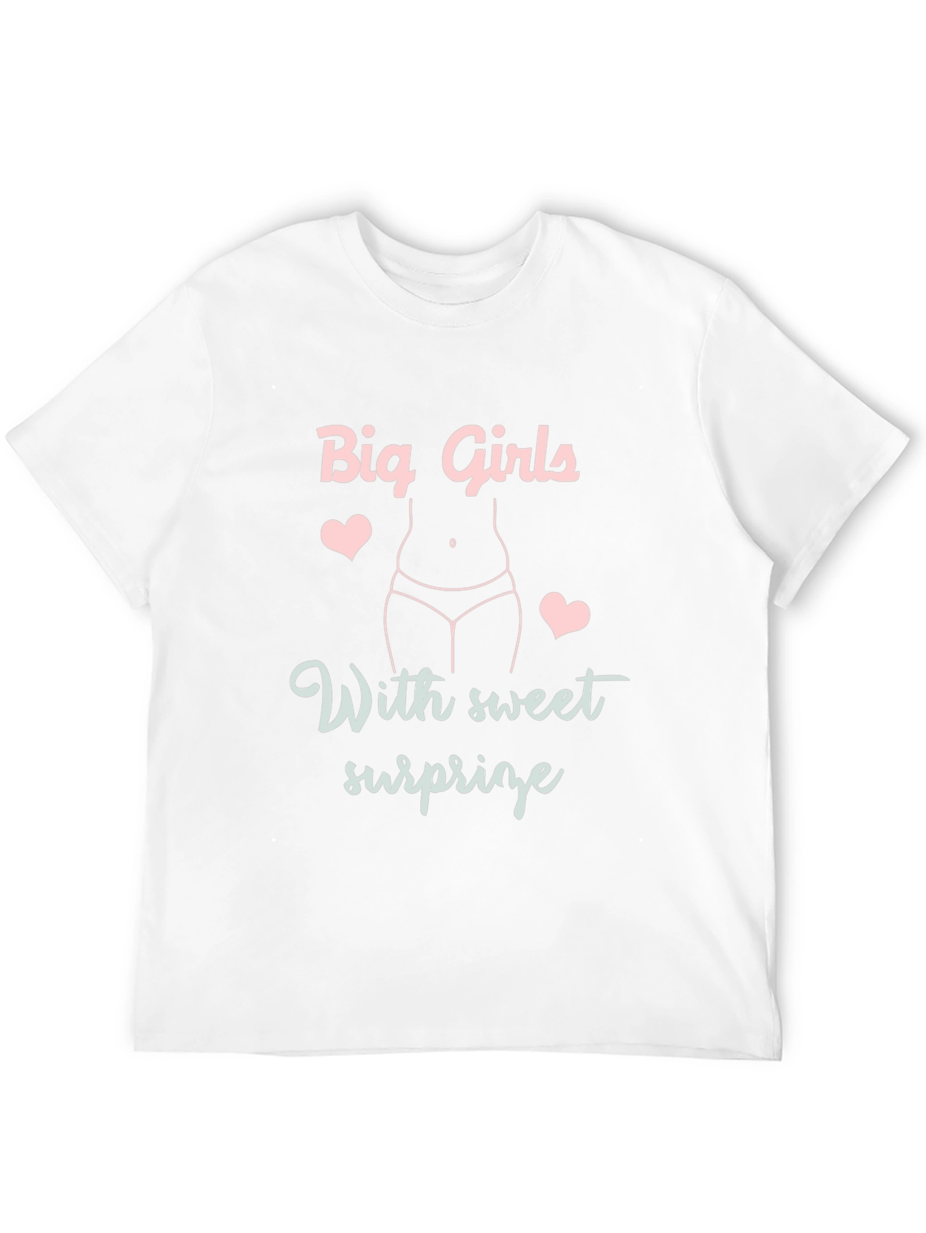 Big Girls With Sweet Surprise Black Graphic Tee Shirt