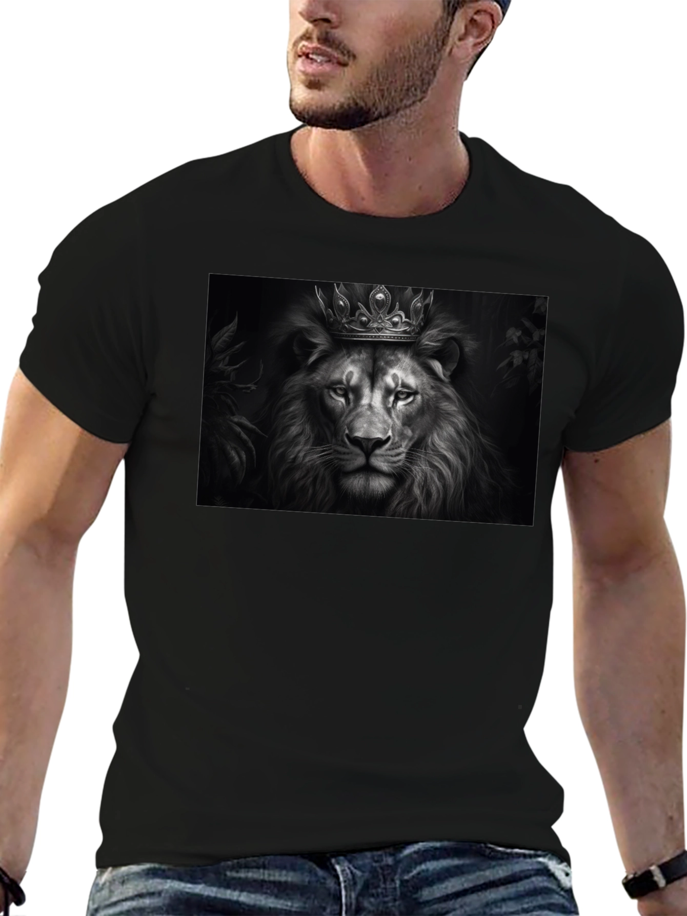 Lion King Graphic Tee - Black Cotton Blend
