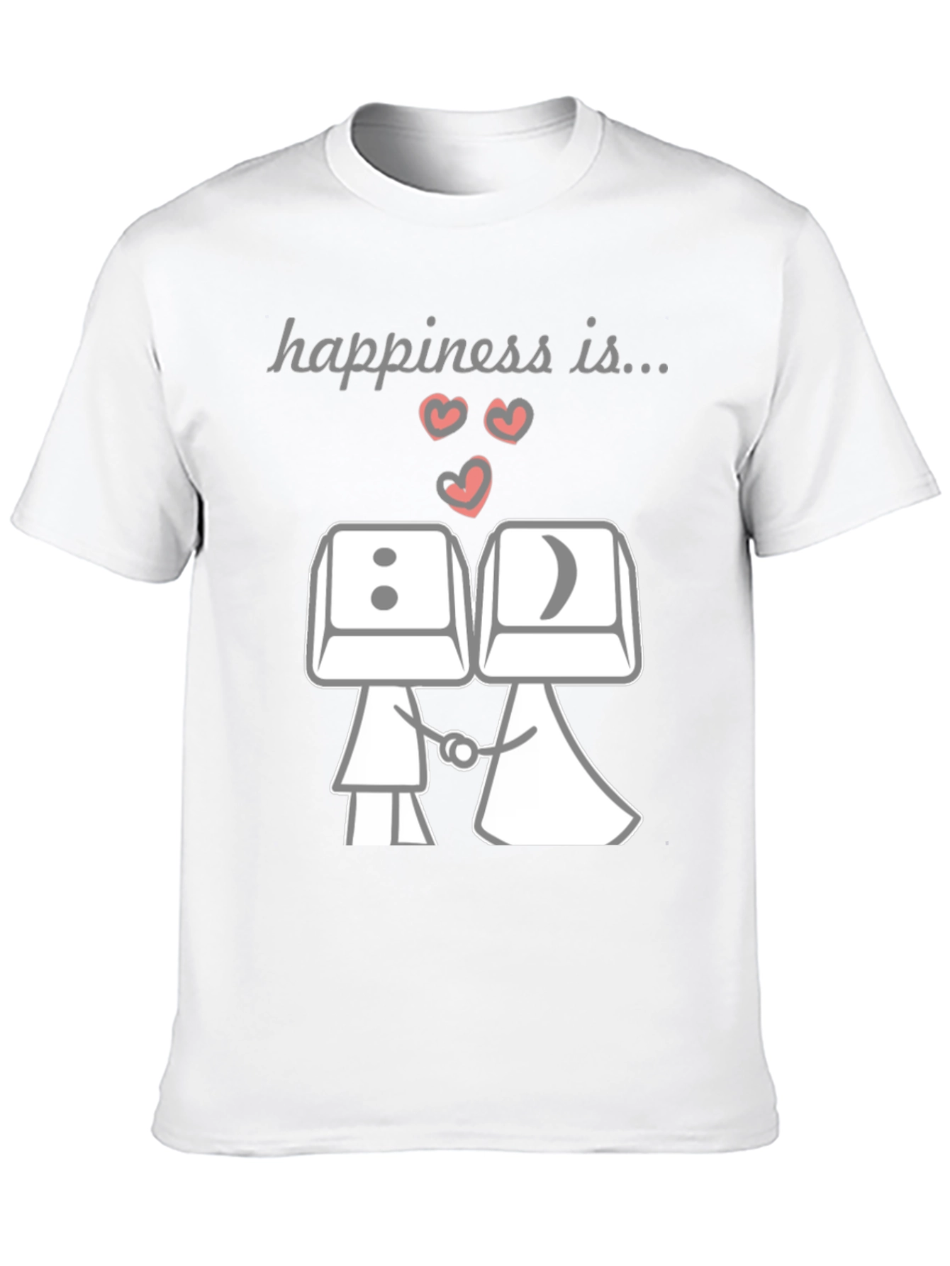 Happiness Is...Keyboard Key Couple T-Shirt