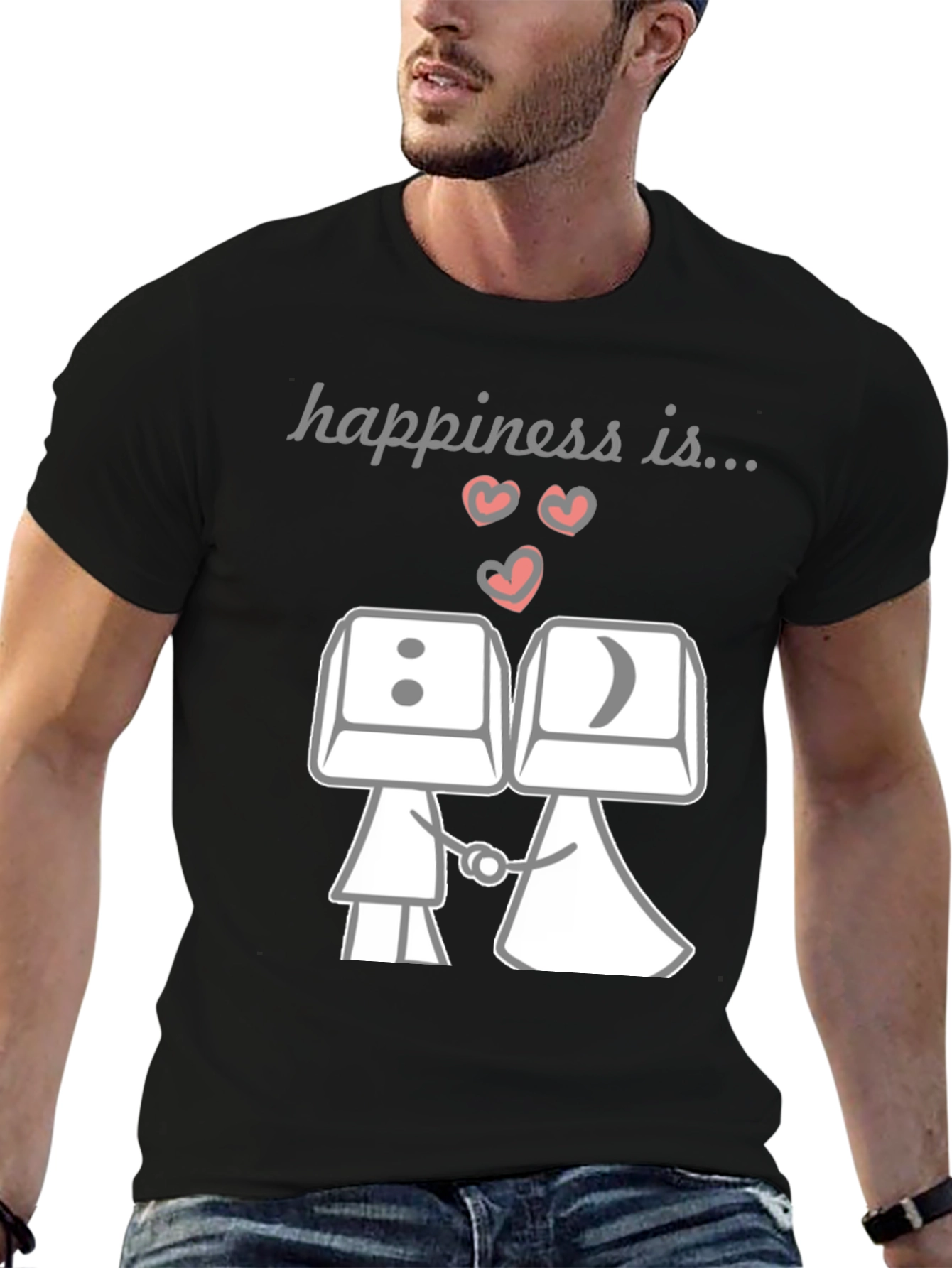 Happiness Is...Keyboard Key Couple T-Shirt