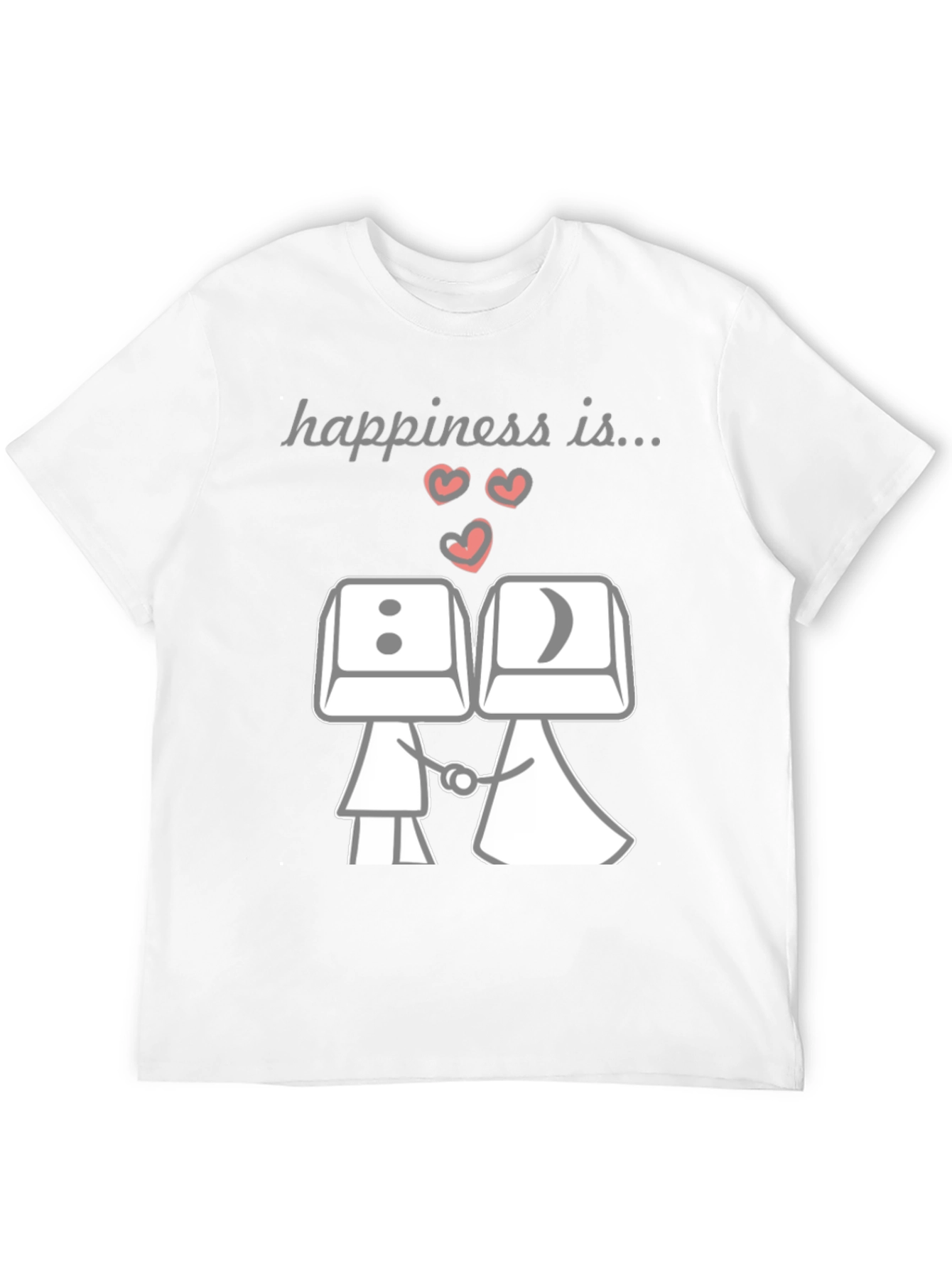 Happiness Is...Keyboard Key Couple T-Shirt