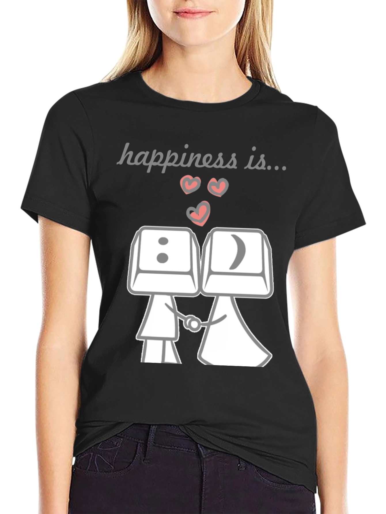 Happiness Is...Keyboard Key Couple T-Shirt