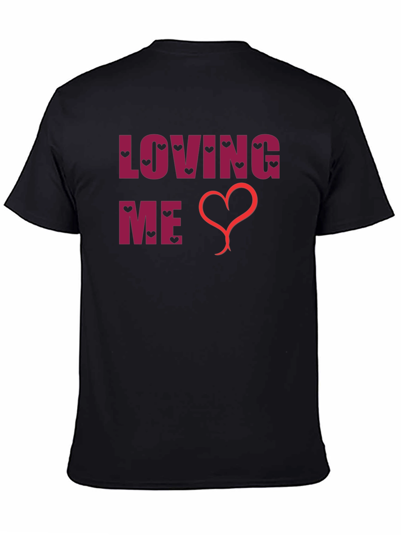 Loving Me Heart Graphic Black T-Shirt