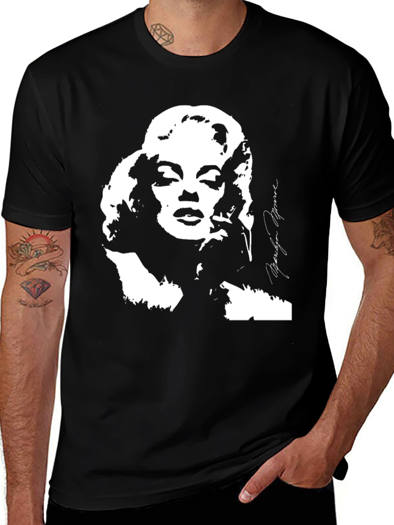 Marilyn Monroe Graphic Print Black T-Shirt
