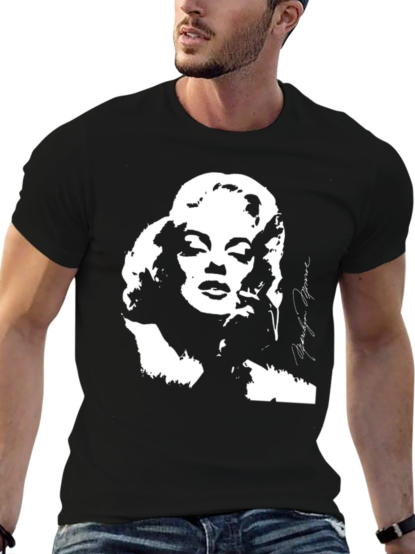 Marilyn Monroe Graphic Print Black T-Shirt
