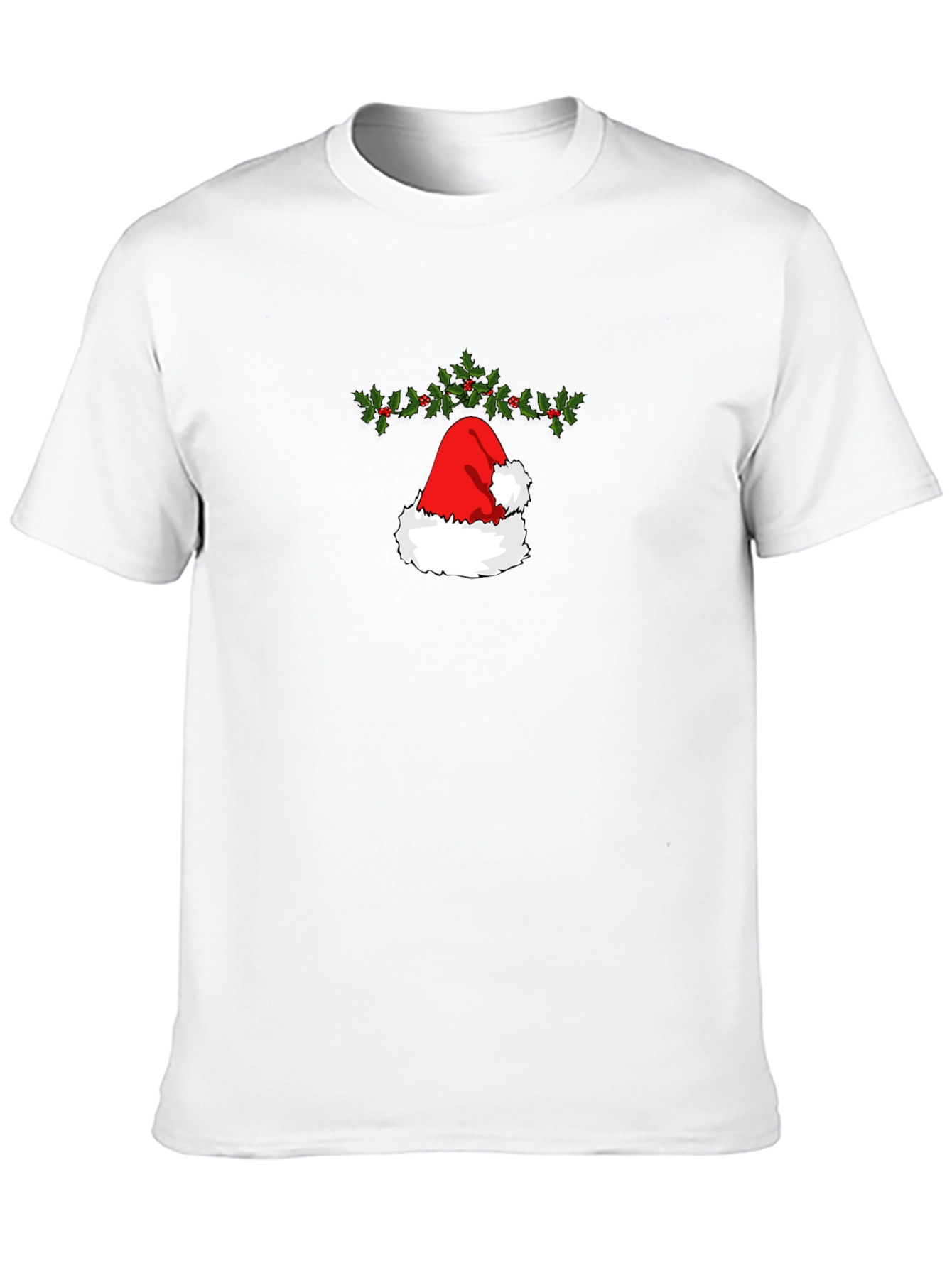 Festive Santa Hat Graphic Tee - Holiday Cheer