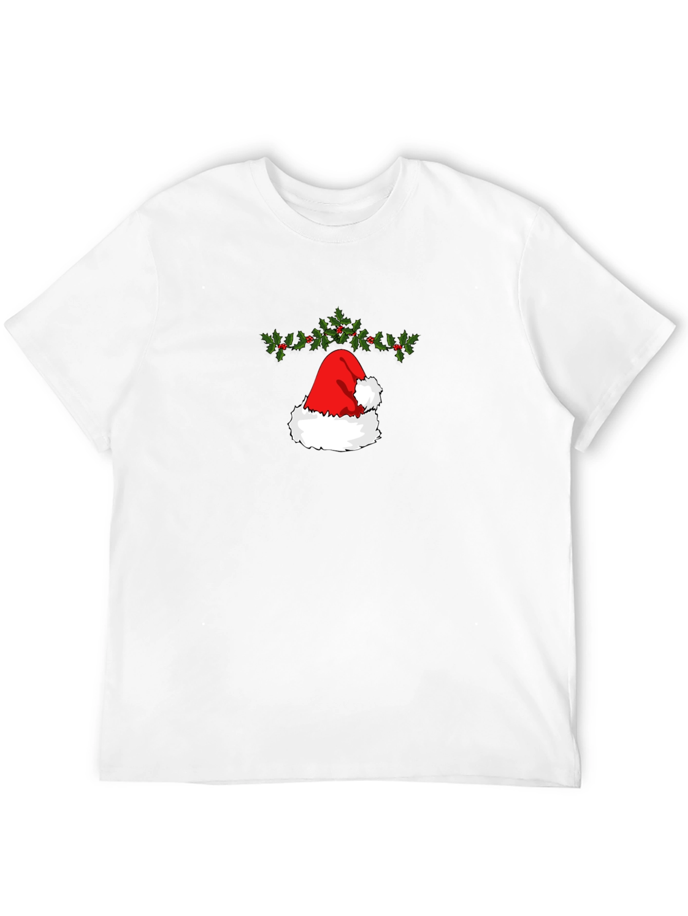 Festive Santa Hat Graphic Tee - Holiday Cheer