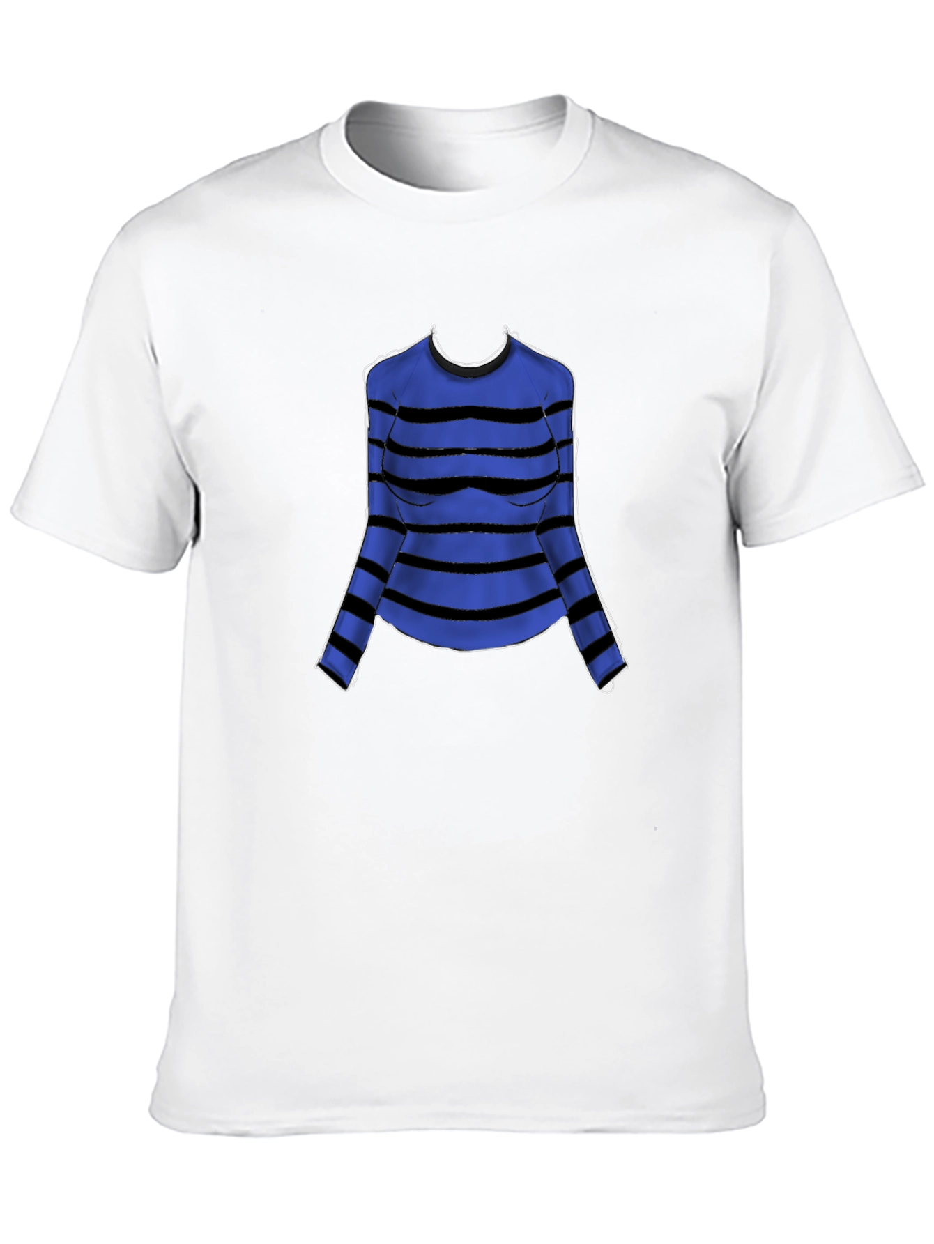 Striped Long Sleeve T-Shirt - Blue and Black Design