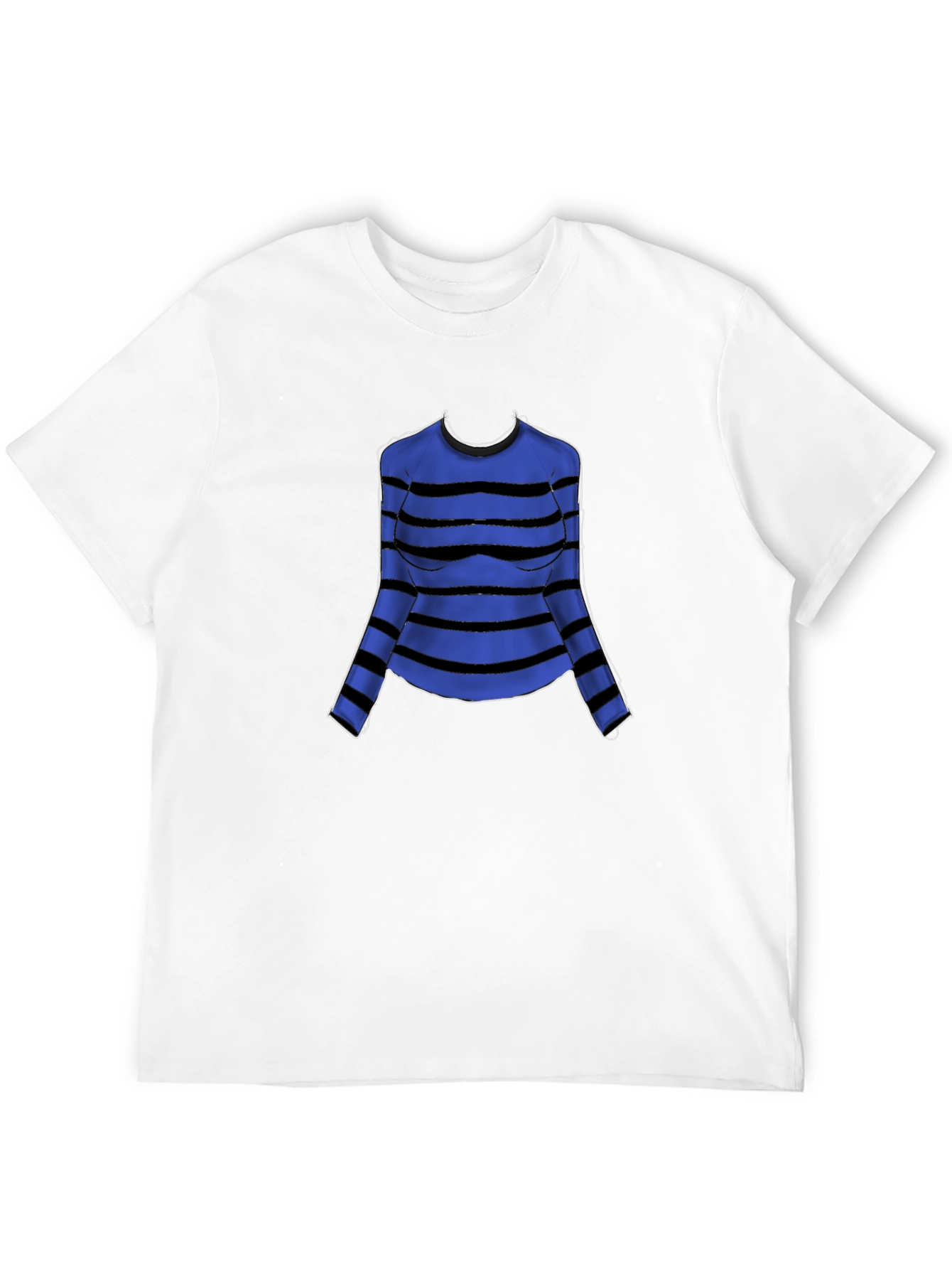 Striped Long Sleeve T-Shirt - Blue and Black Design