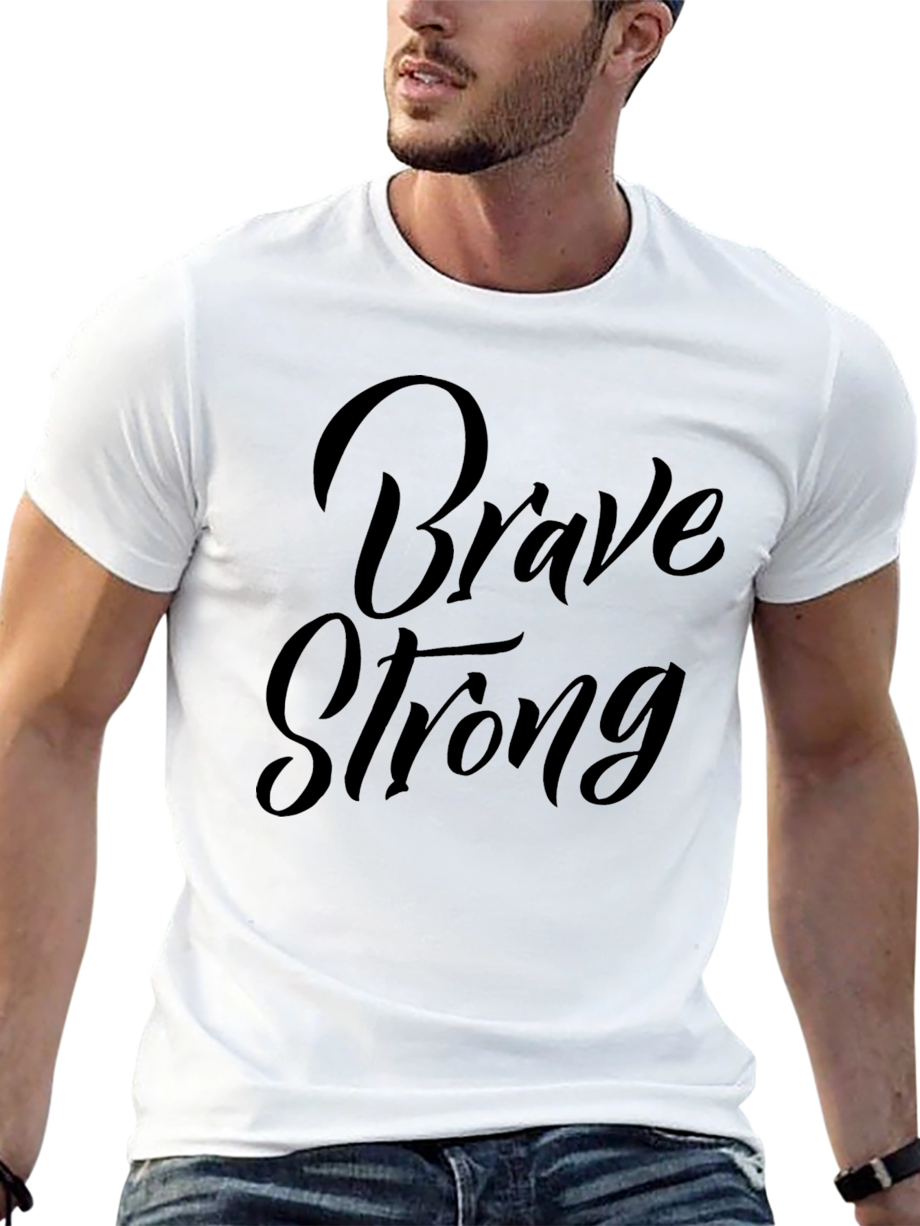 Brave Strong Graphic Black T-Shirt
