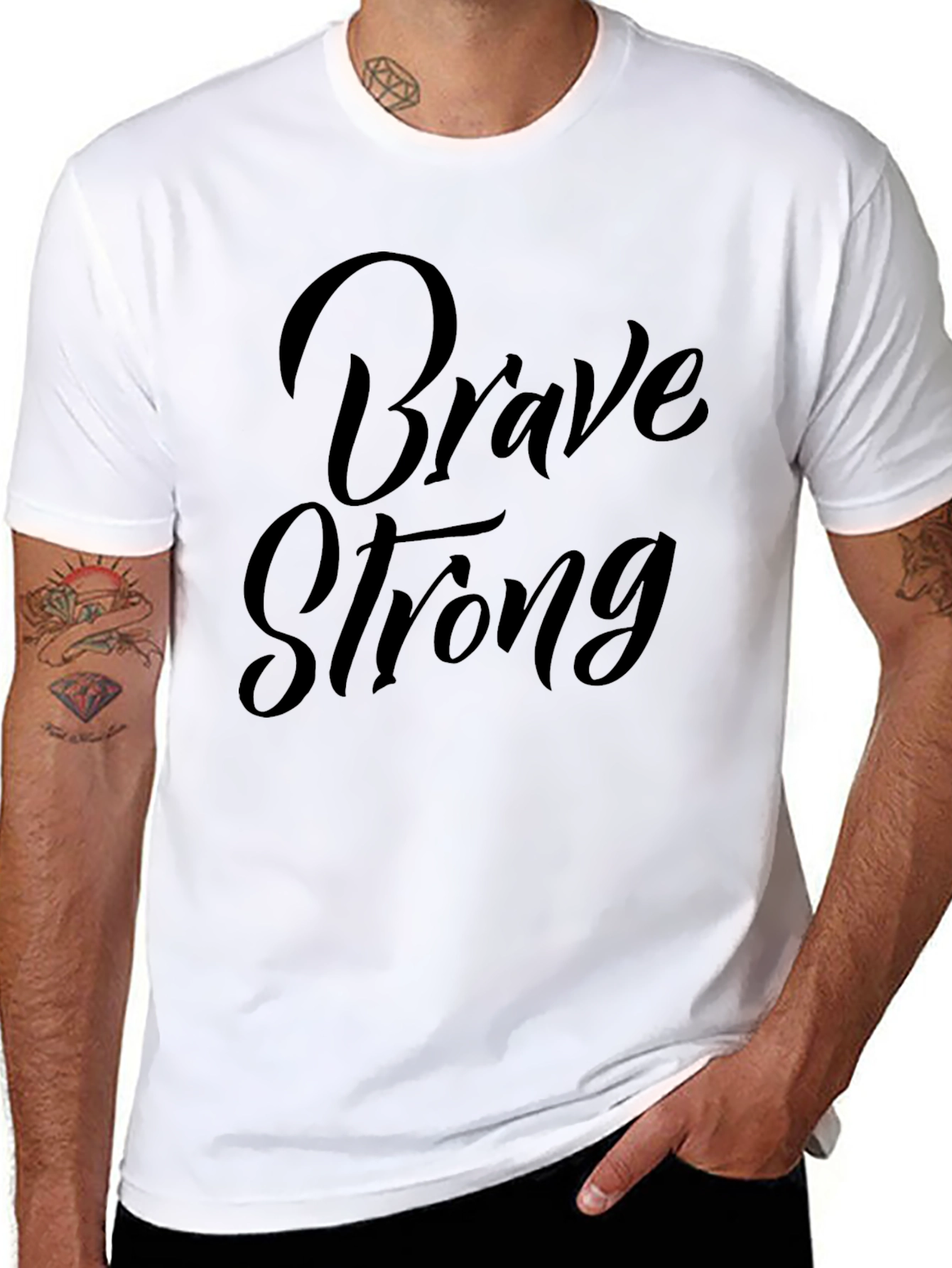 Brave Strong Graphic Black T-Shirt