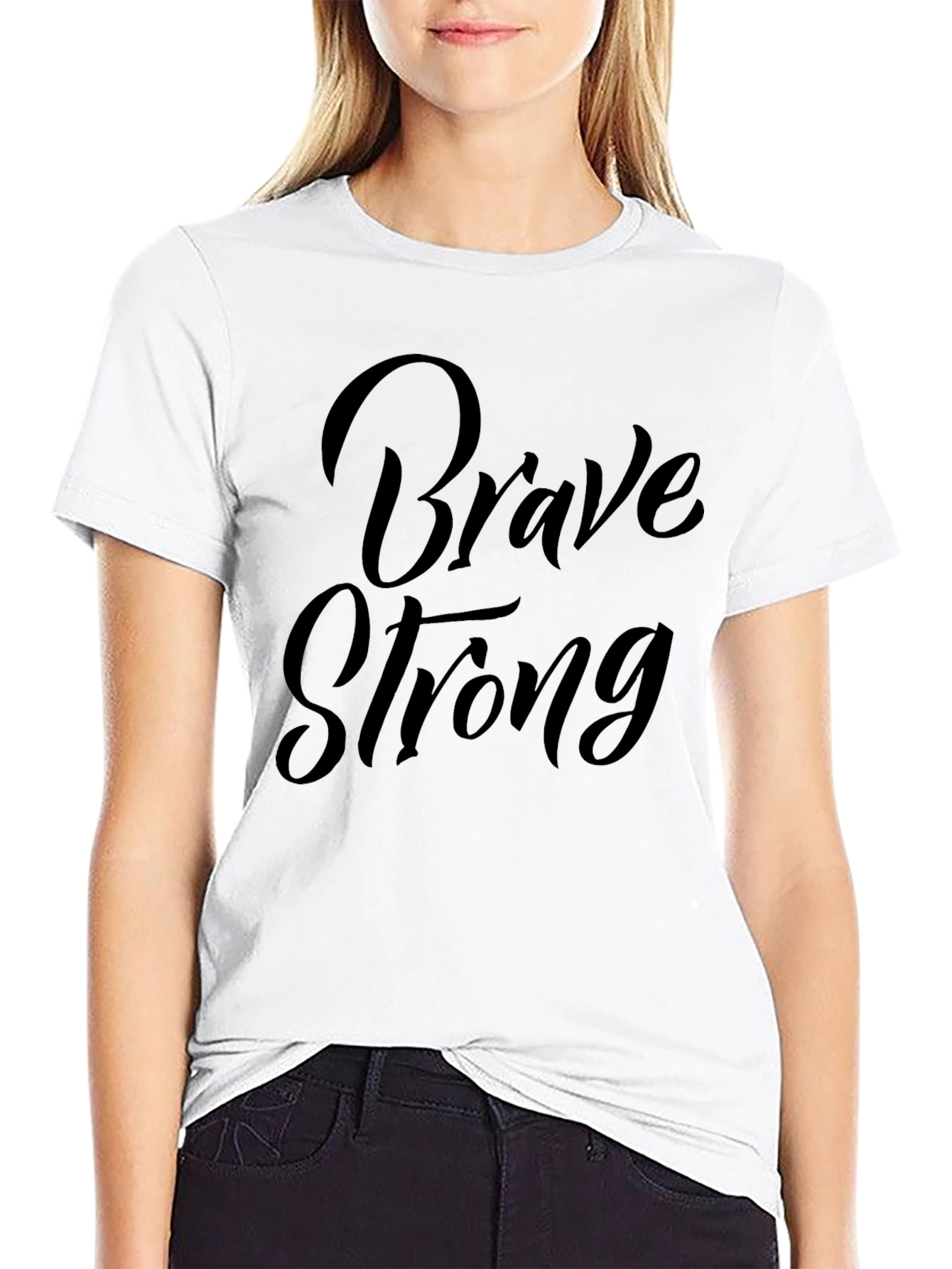 Brave Strong Graphic Black T-Shirt