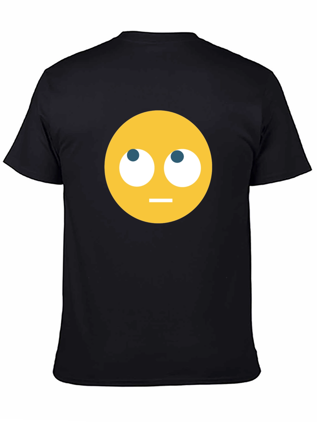 Emoji Staring Upward T-Shirt - Black