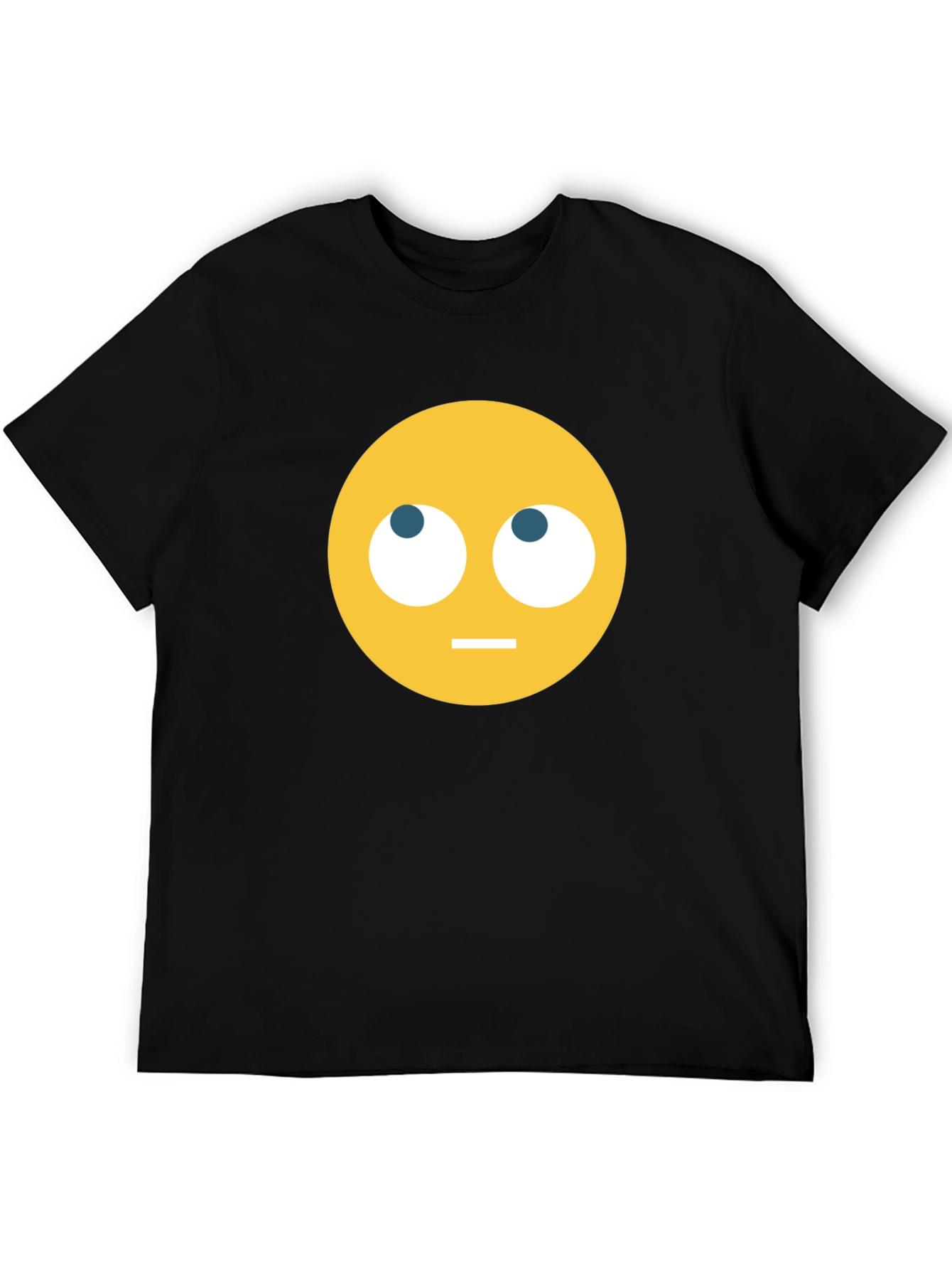 Emoji Staring Upward T-Shirt - Black