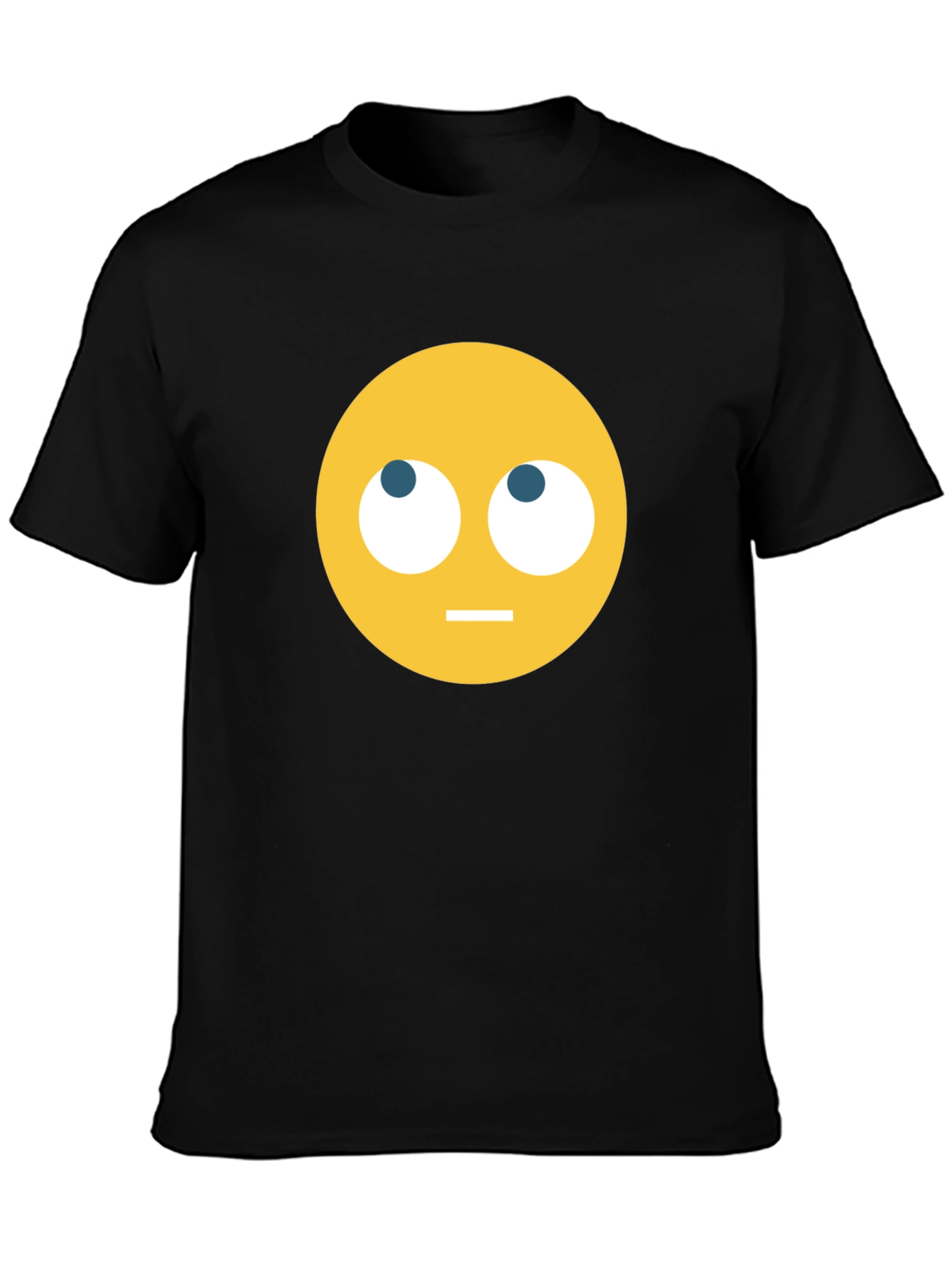 Emoji Staring Upward T-Shirt - Black