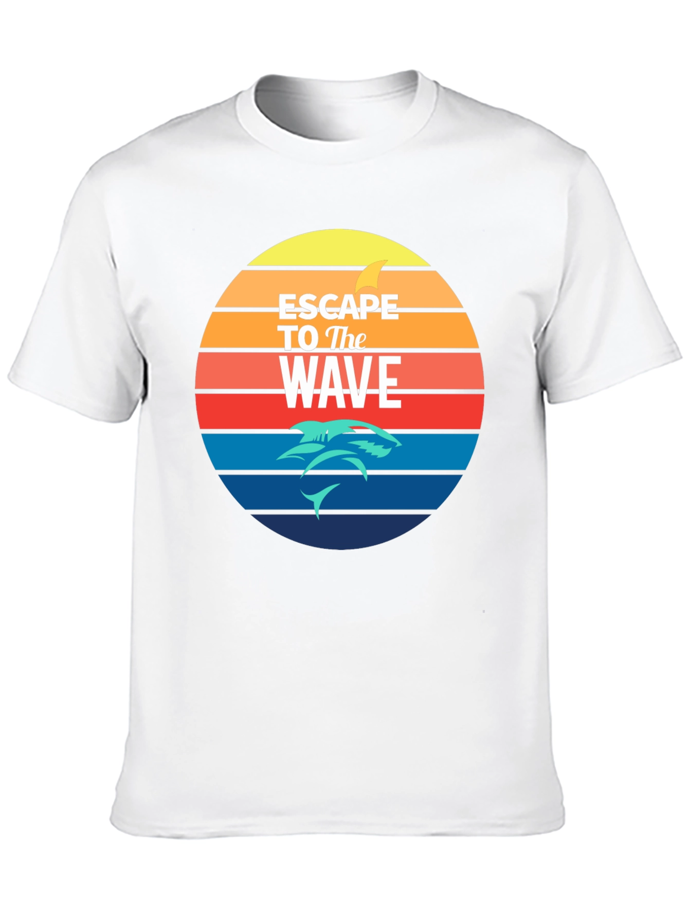 Escape to the Wave T-Shirt - Retro Shark Design