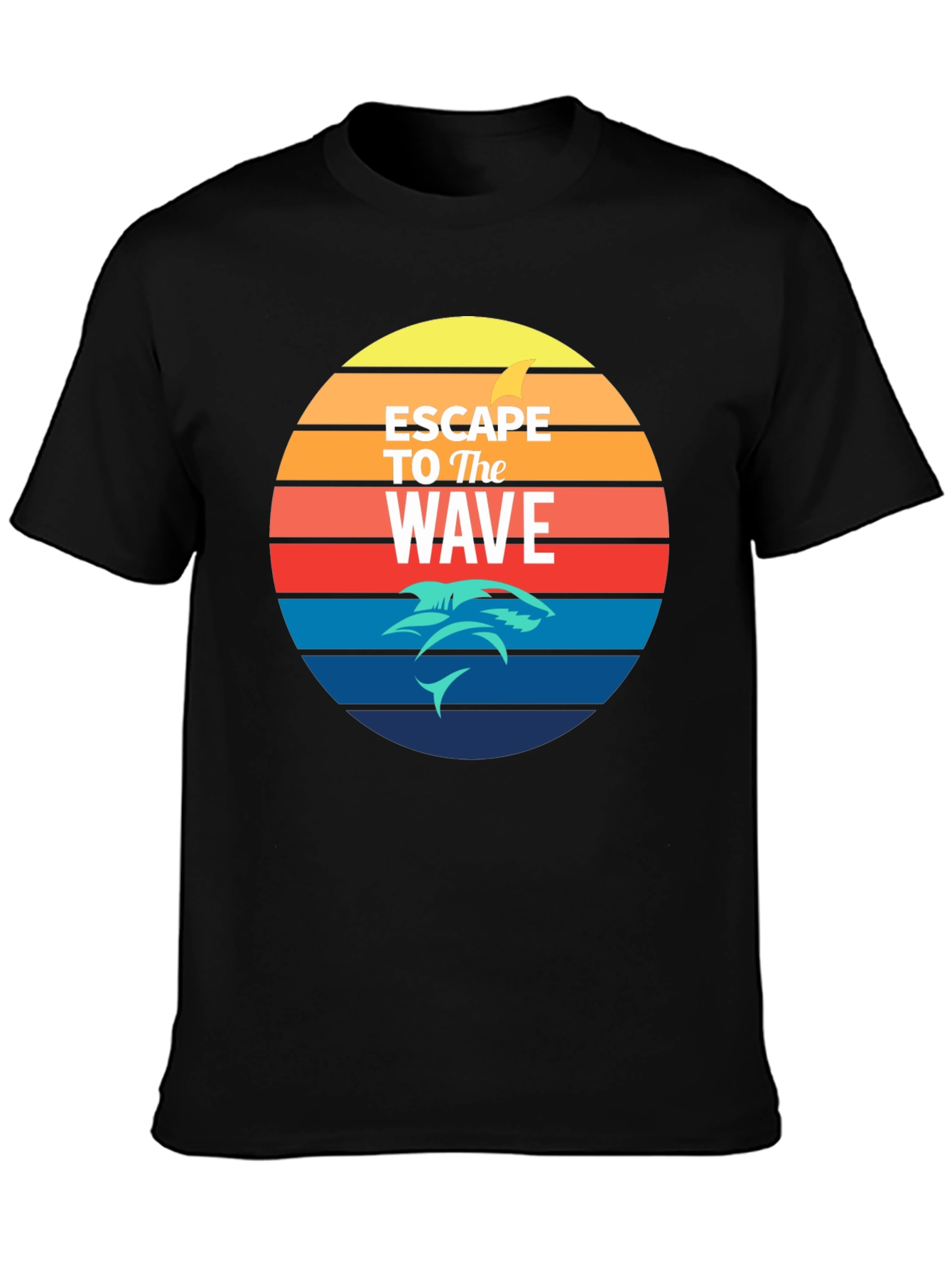 Escape to the Wave T-Shirt - Retro Shark Design