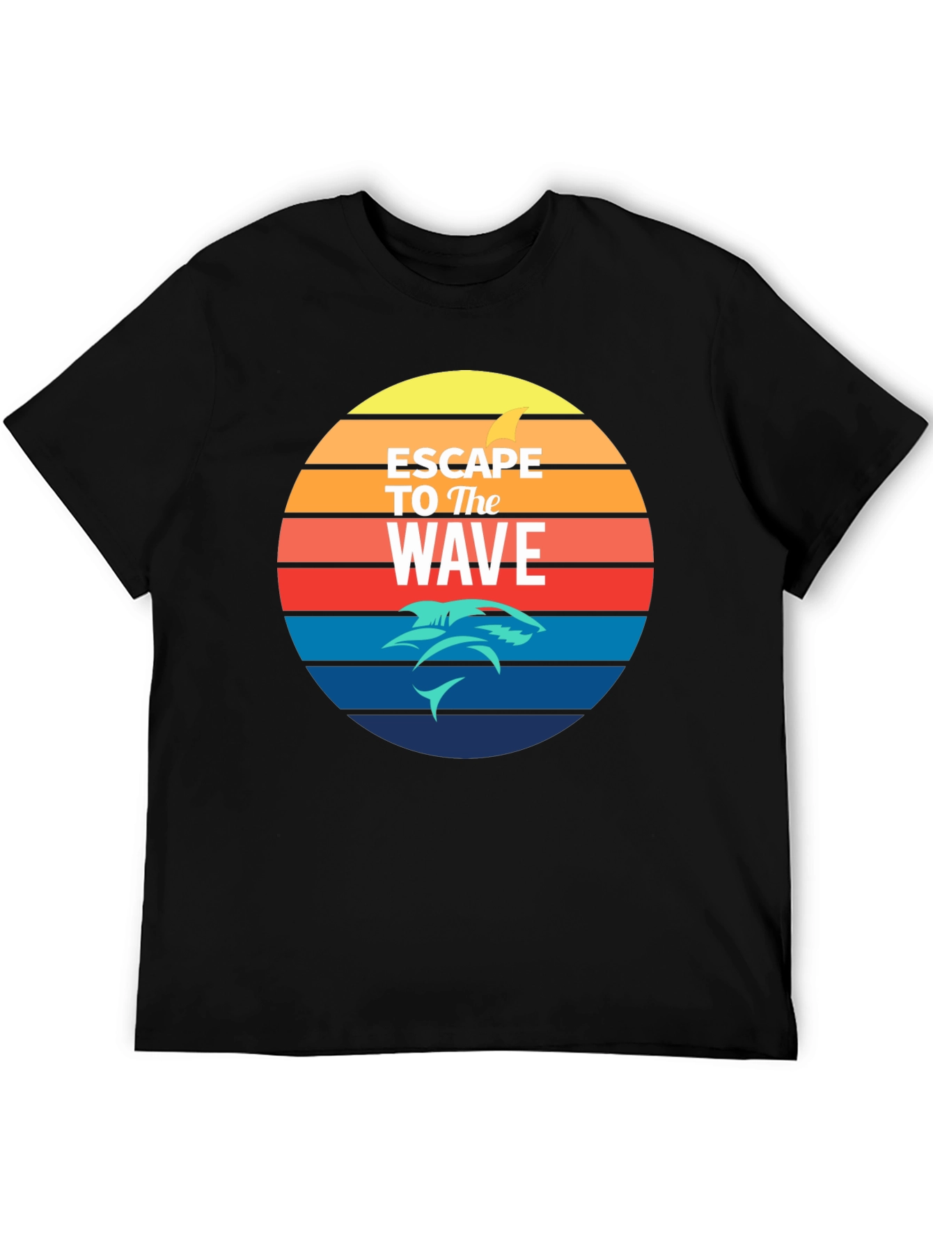 Escape to the Wave T-Shirt - Retro Shark Design