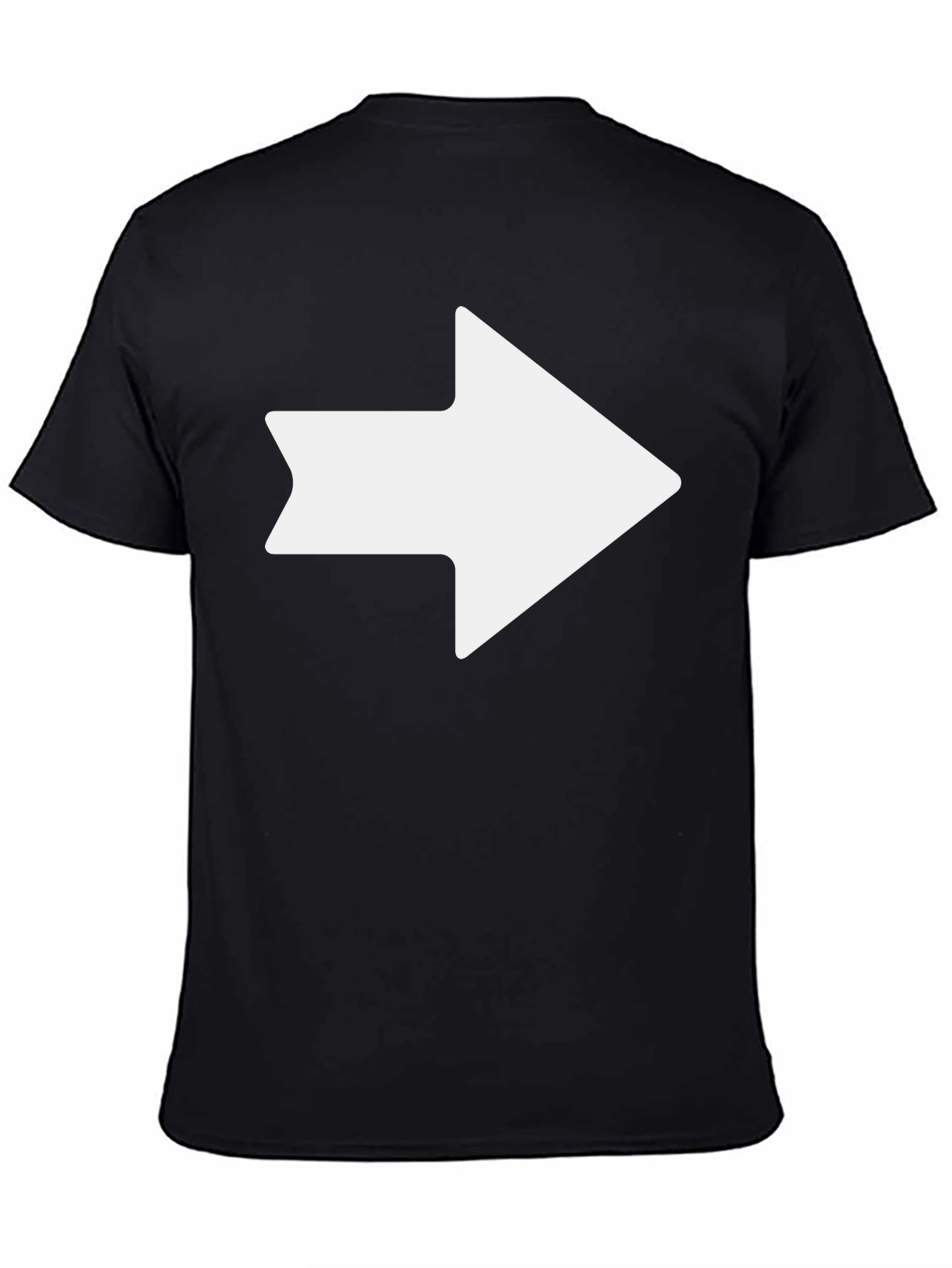 Directional Arrow Graphic Tee - Black Cotton T-Shirt