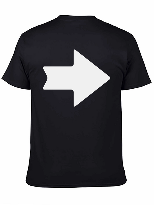 Directional Arrow Graphic Tee - Black Cotton T-Shirt