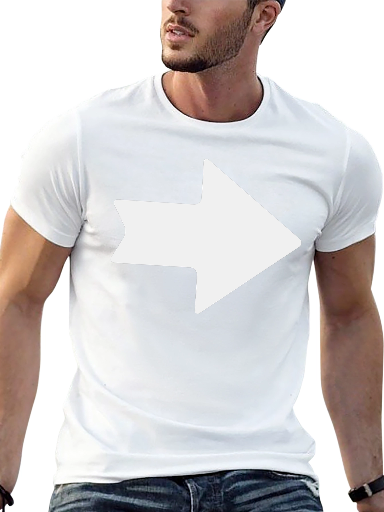 Directional Arrow Graphic Tee - Black Cotton T-Shirt