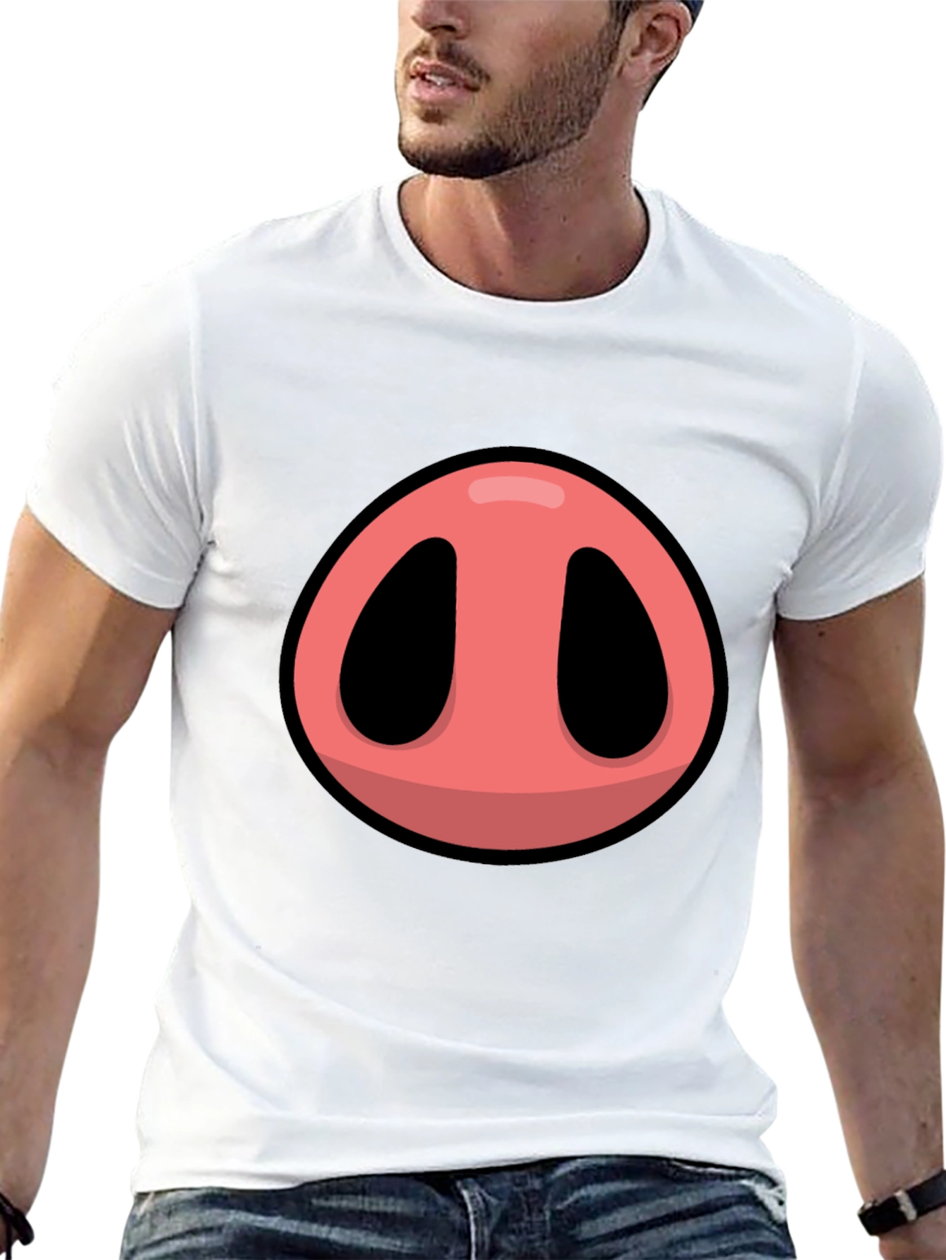 Pig Nose Graphic T-Shirt - Fun Animal Tee