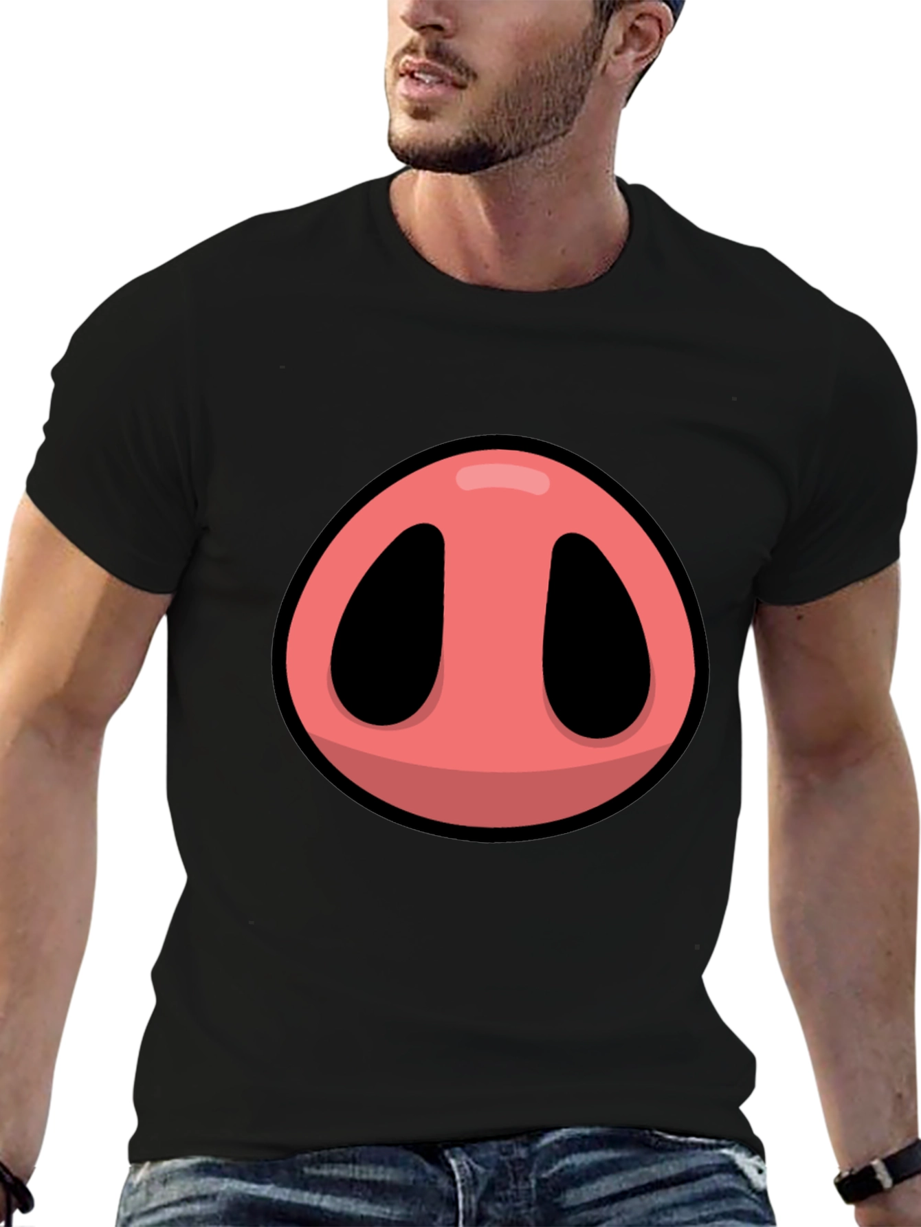 Pig Nose Graphic T-Shirt - Fun Animal Tee