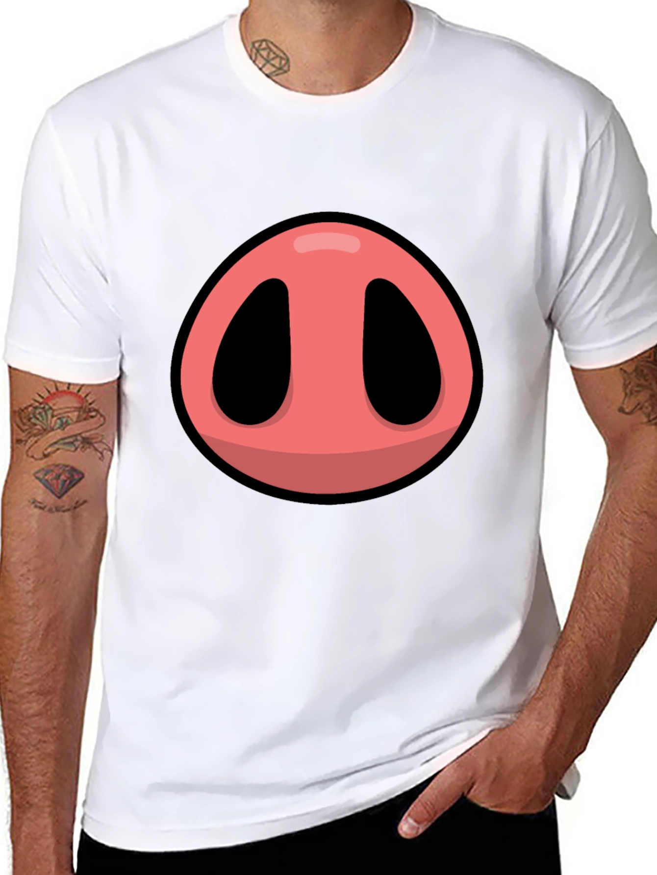 Pig Nose Graphic T-Shirt - Fun Animal Tee