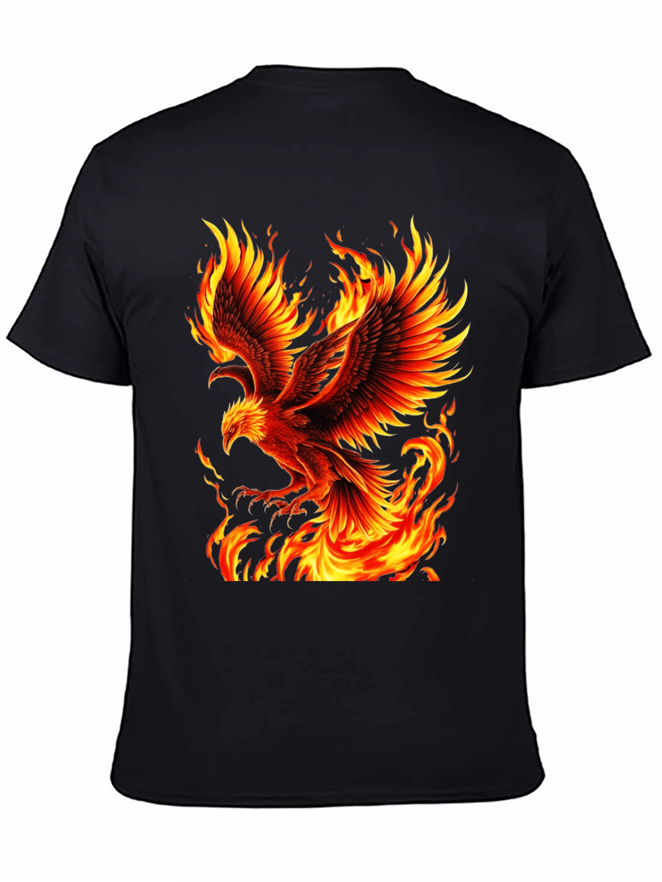Fiery Phoenix Graphic Tee - Bold Black T-Shirt